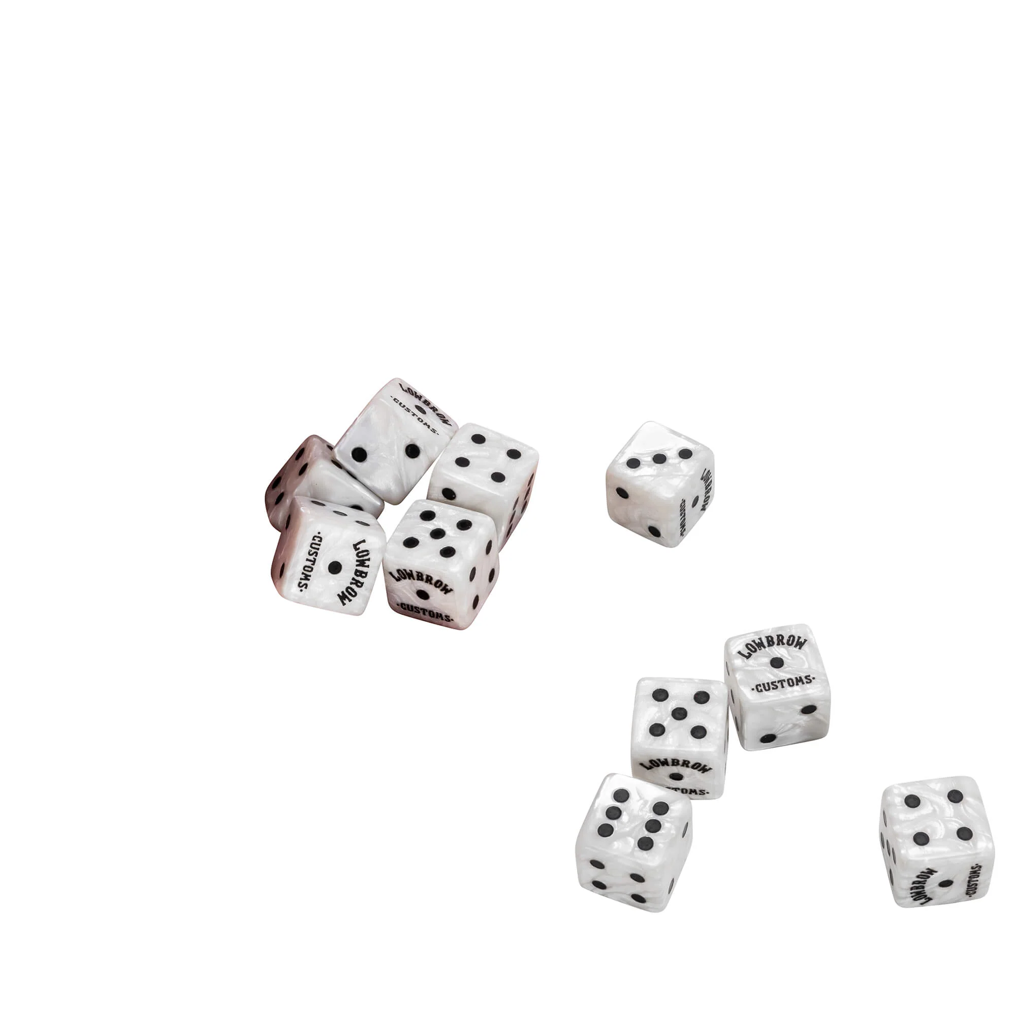 10 Pack White Lowbrow Customs Dice - Image 5