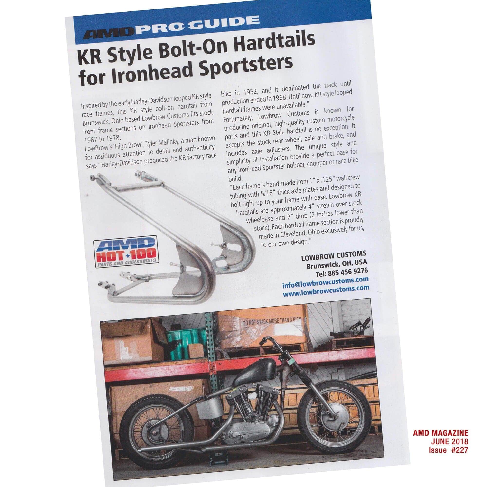 KR Style Bolt-On Hardtail Rear Frame Section for 1967-1978 Harley-Davidson Ironhead Sportster - Image 10