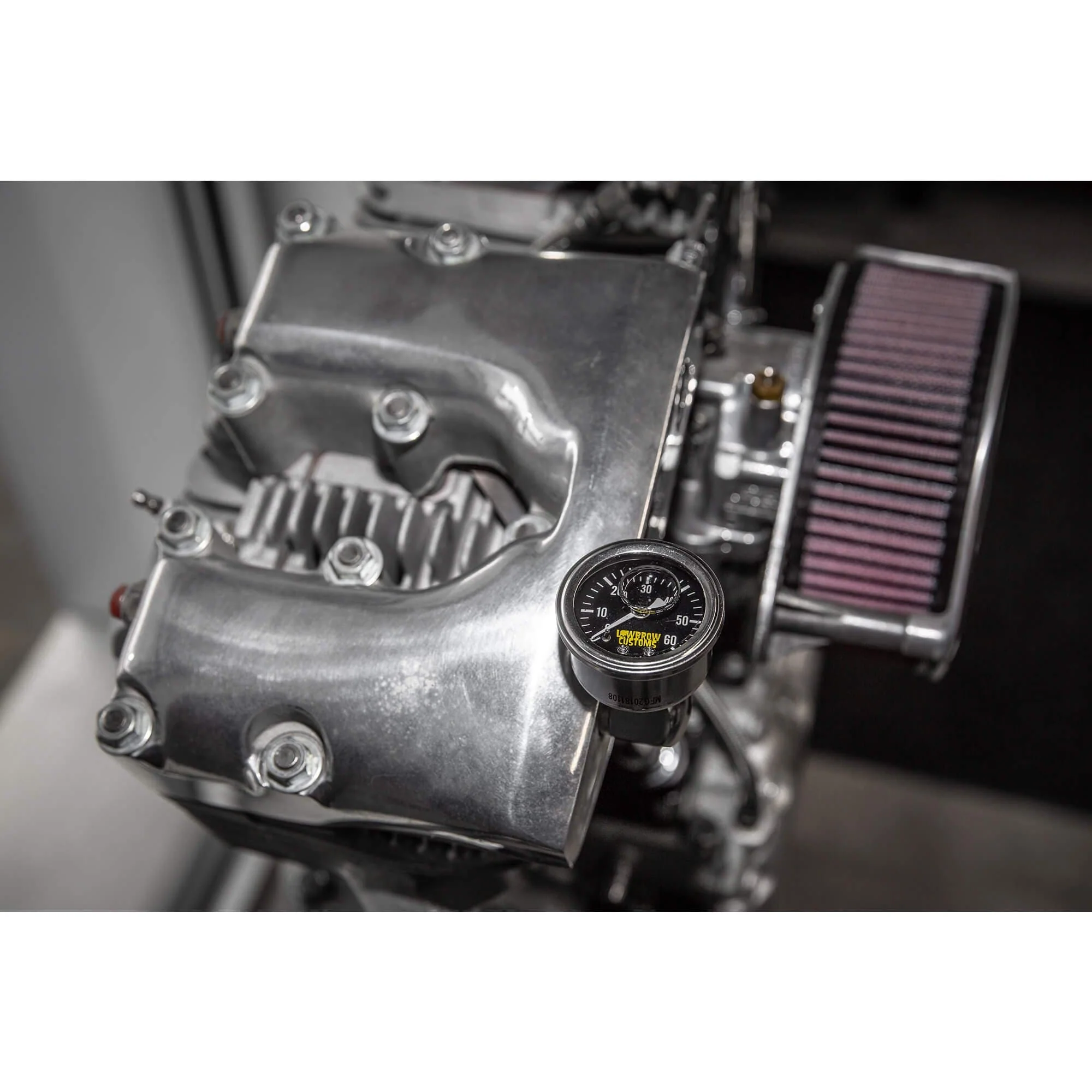 60 PSI Harley Oil Pressure Gauge - Black Face - Image 10
