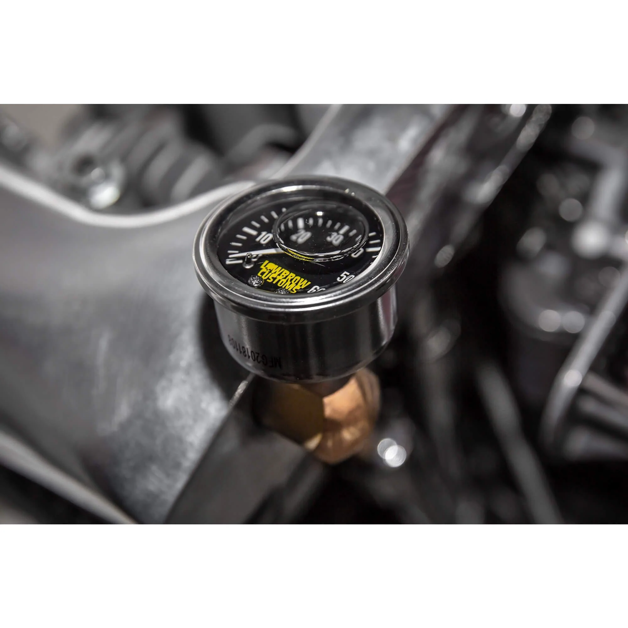 60 PSI Harley Oil Pressure Gauge - Black Face - Image 8
