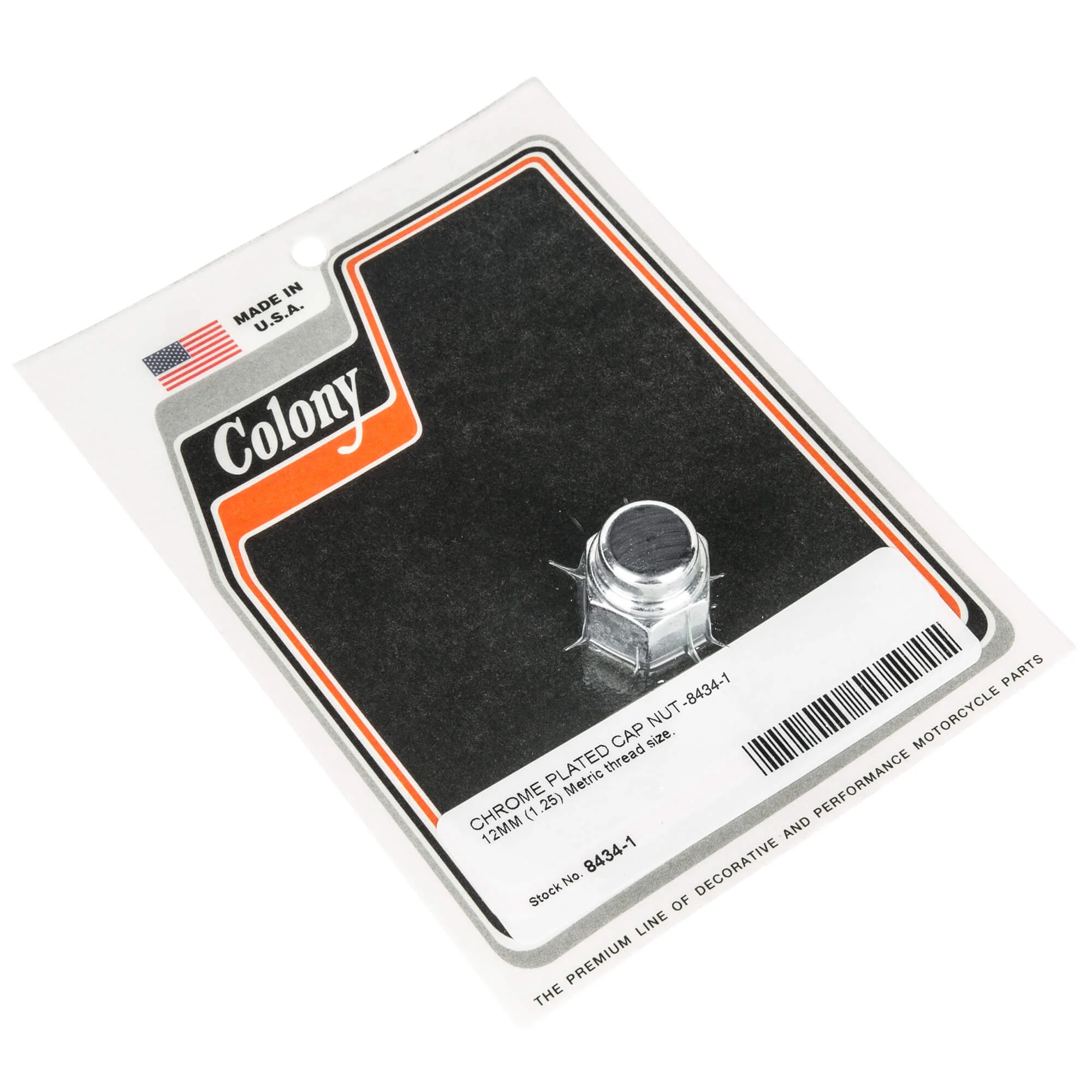 #8434-1 12mm 1.25 Metric Chrome Plated Cap Nut