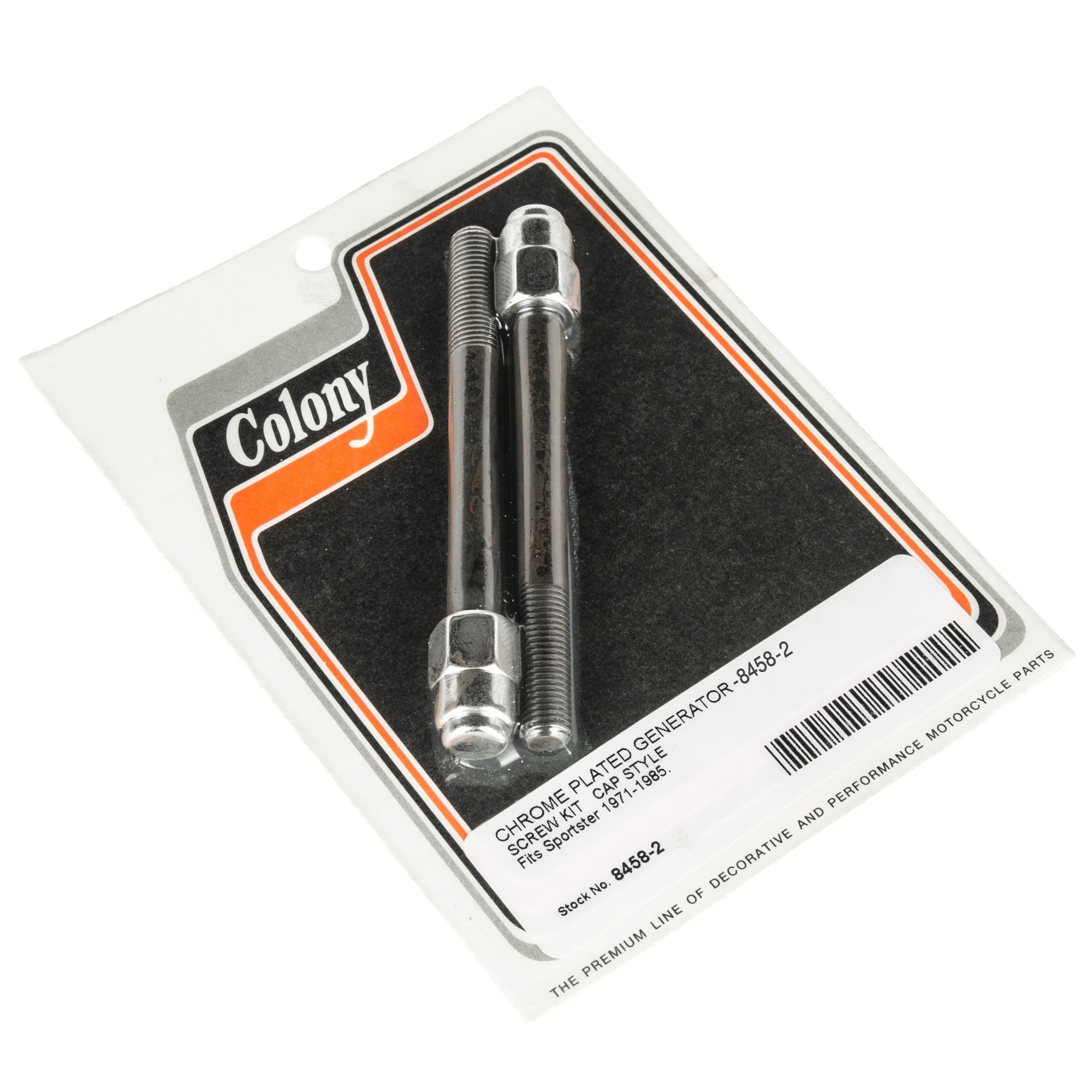 #8458-2 Generator Chrome Cap Style Screw Kit Harley Sportster 1971-85