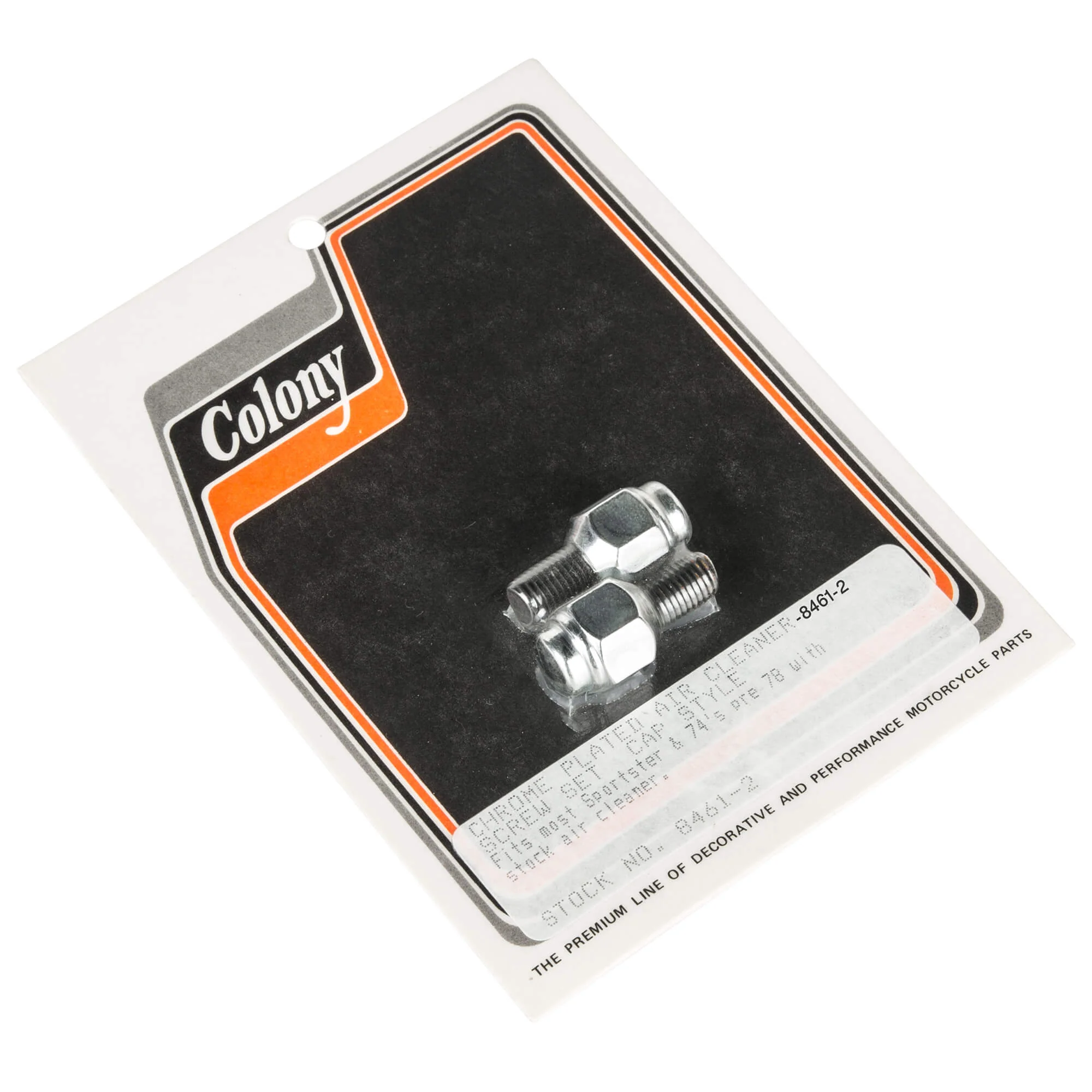 #8461-2 Air Cleaner Screw Set Chrome Cap Style Harley Sportster pre-1978