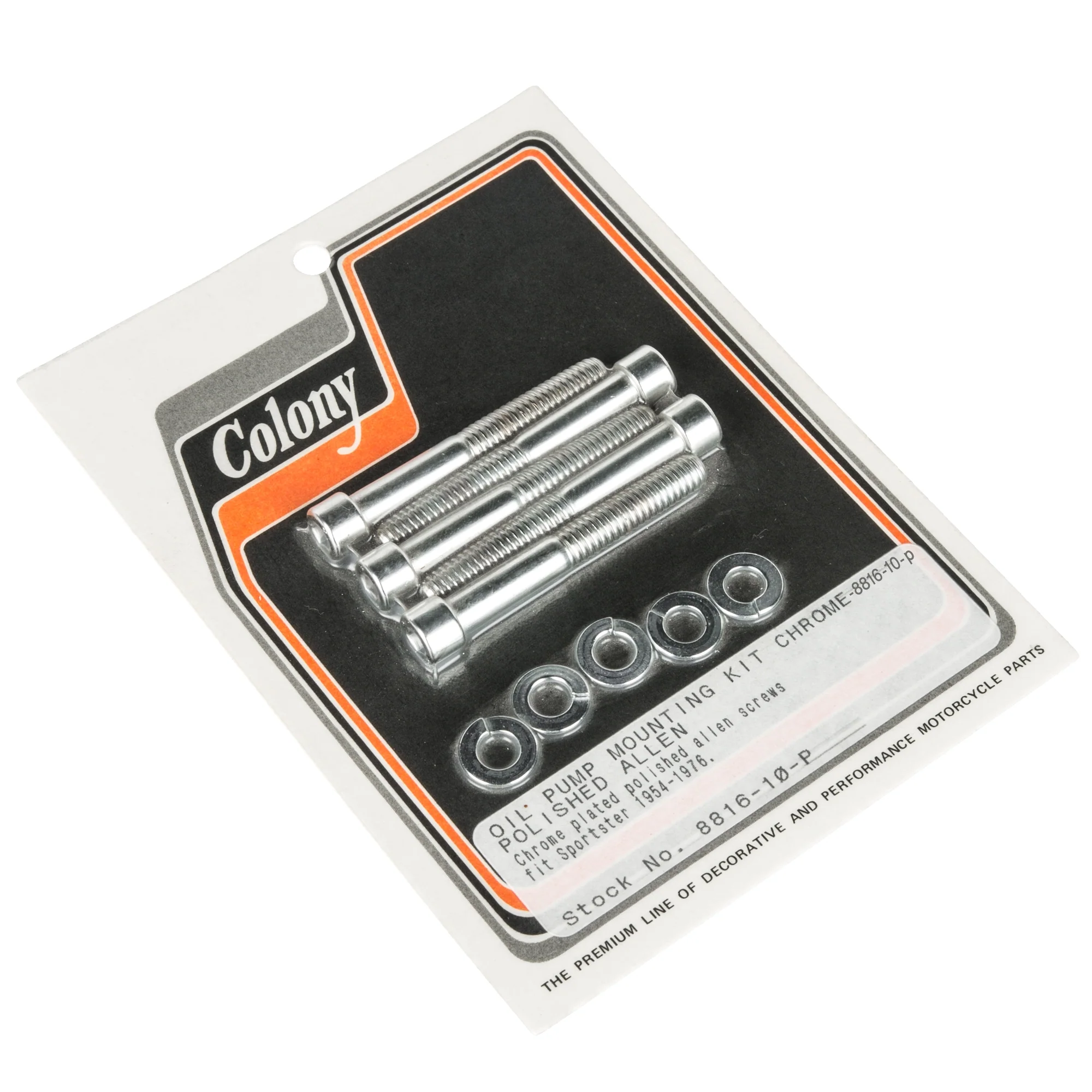 #8816-10-P Oil Pump Mounting Kit Chrome Smooth Allen Harley Sportster 1954-76