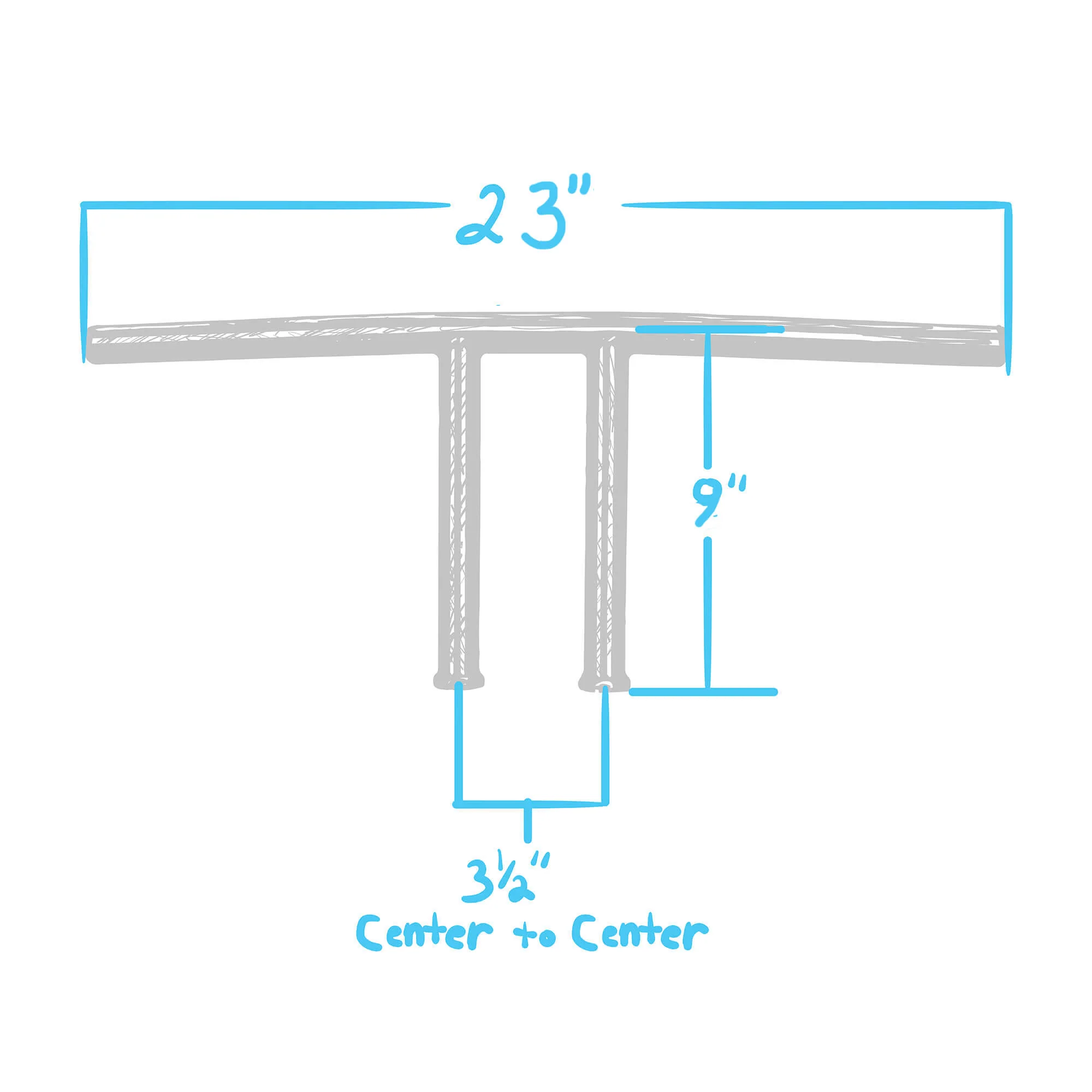 T-Bar Handlebars - 8 inch Rise - 1 inch - Stainless Steel - Image 3
