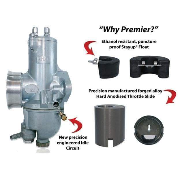 930 MK1 Premier Concentric Aluminum 30mm Carburetor Set for Triumph T120 & T140 Bonneville - Image 2