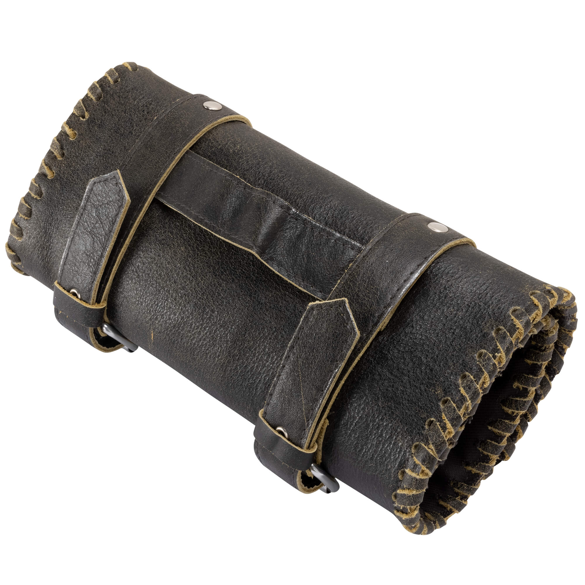 Braided Black Leather Tool Roll - Image 3