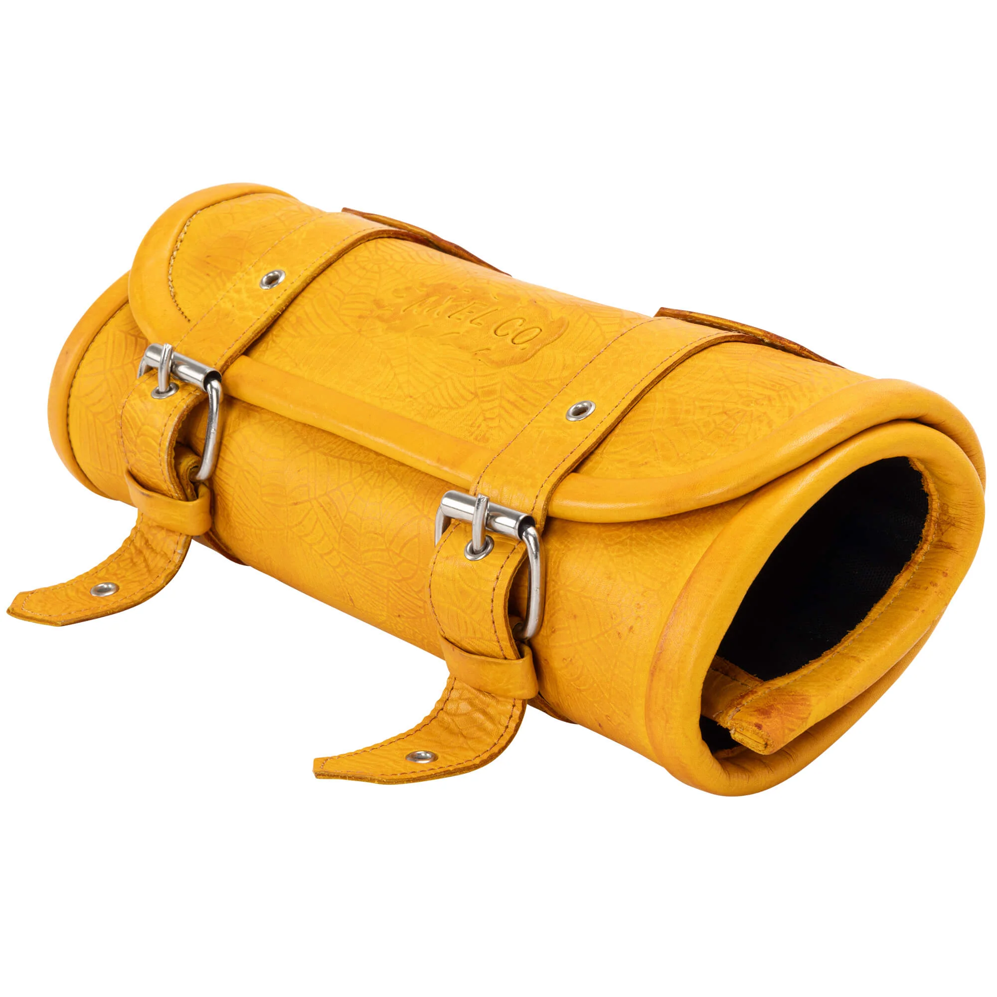 Yellow Spider Web Leather Tool Roll - Image 3