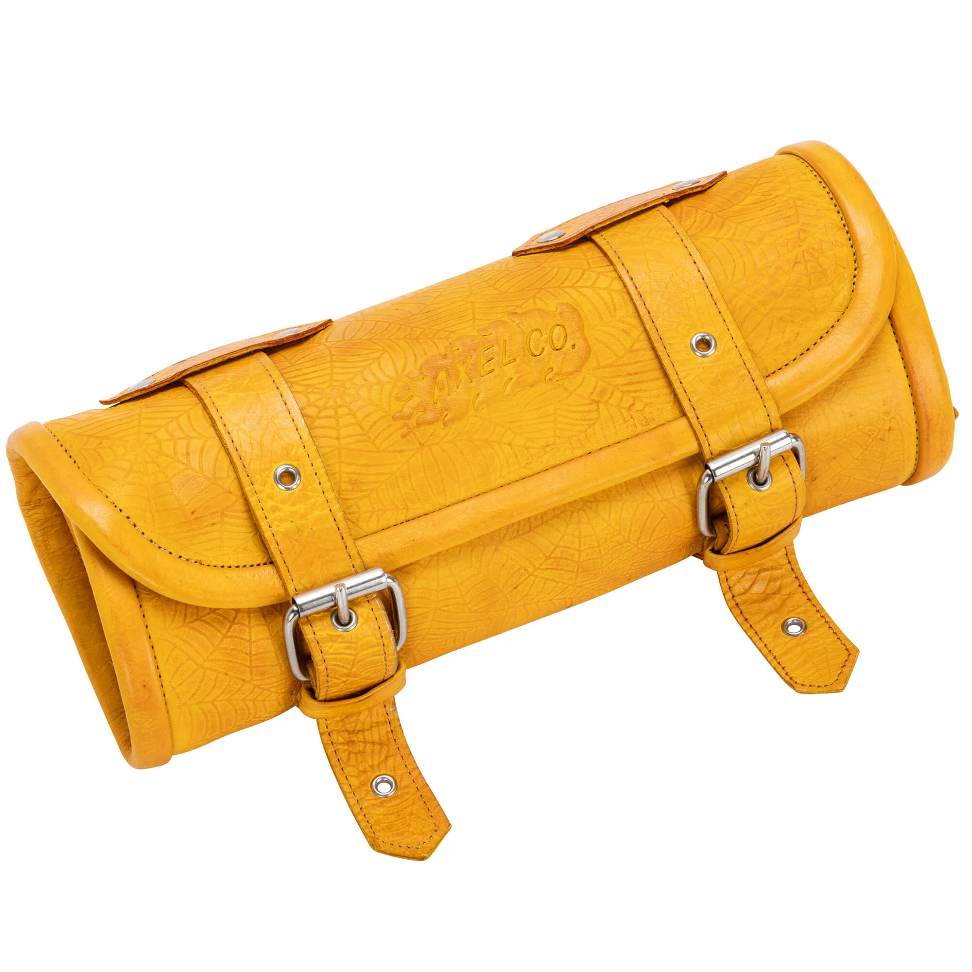 Yellow Spider Web Leather Tool Roll - Image 4
