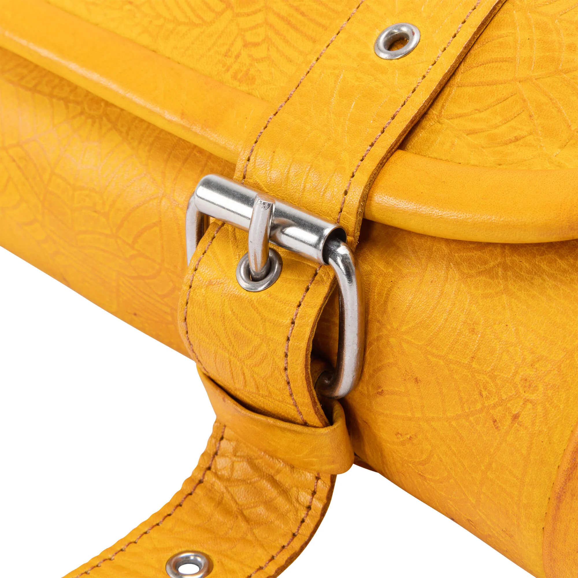 Yellow Spider Web Leather Tool Roll - Image 5