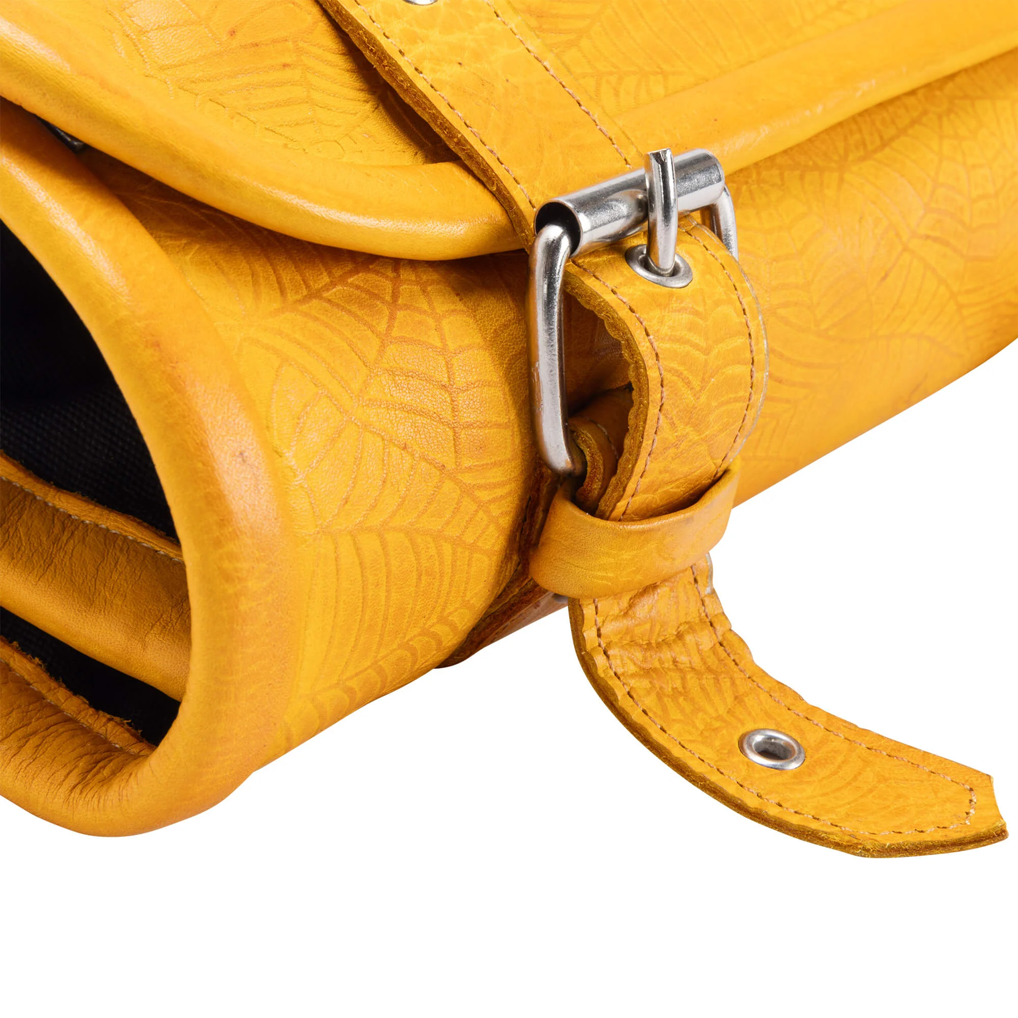Yellow Spider Web Leather Tool Roll - Image 6