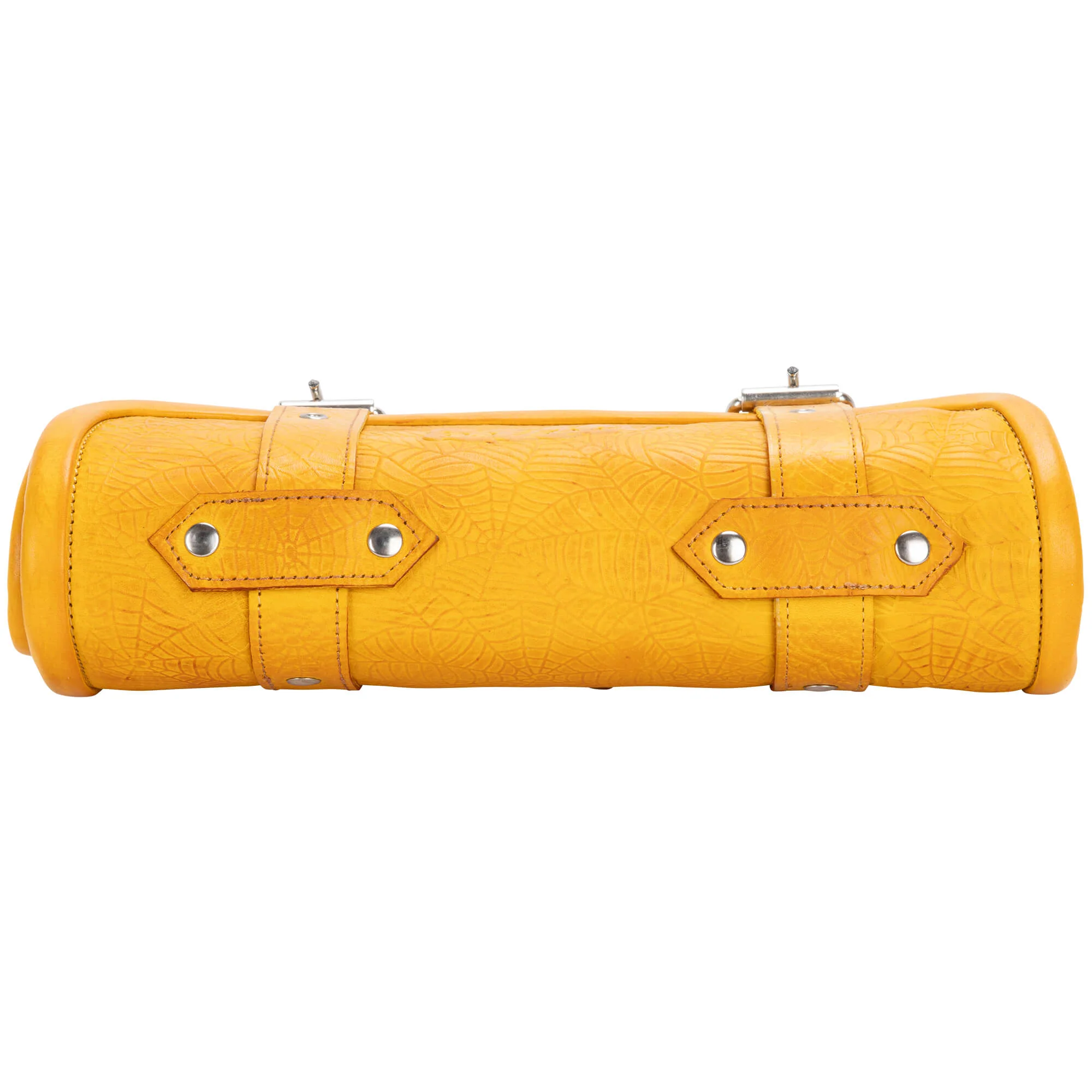 Yellow Spider Web Leather Tool Roll - Image 8