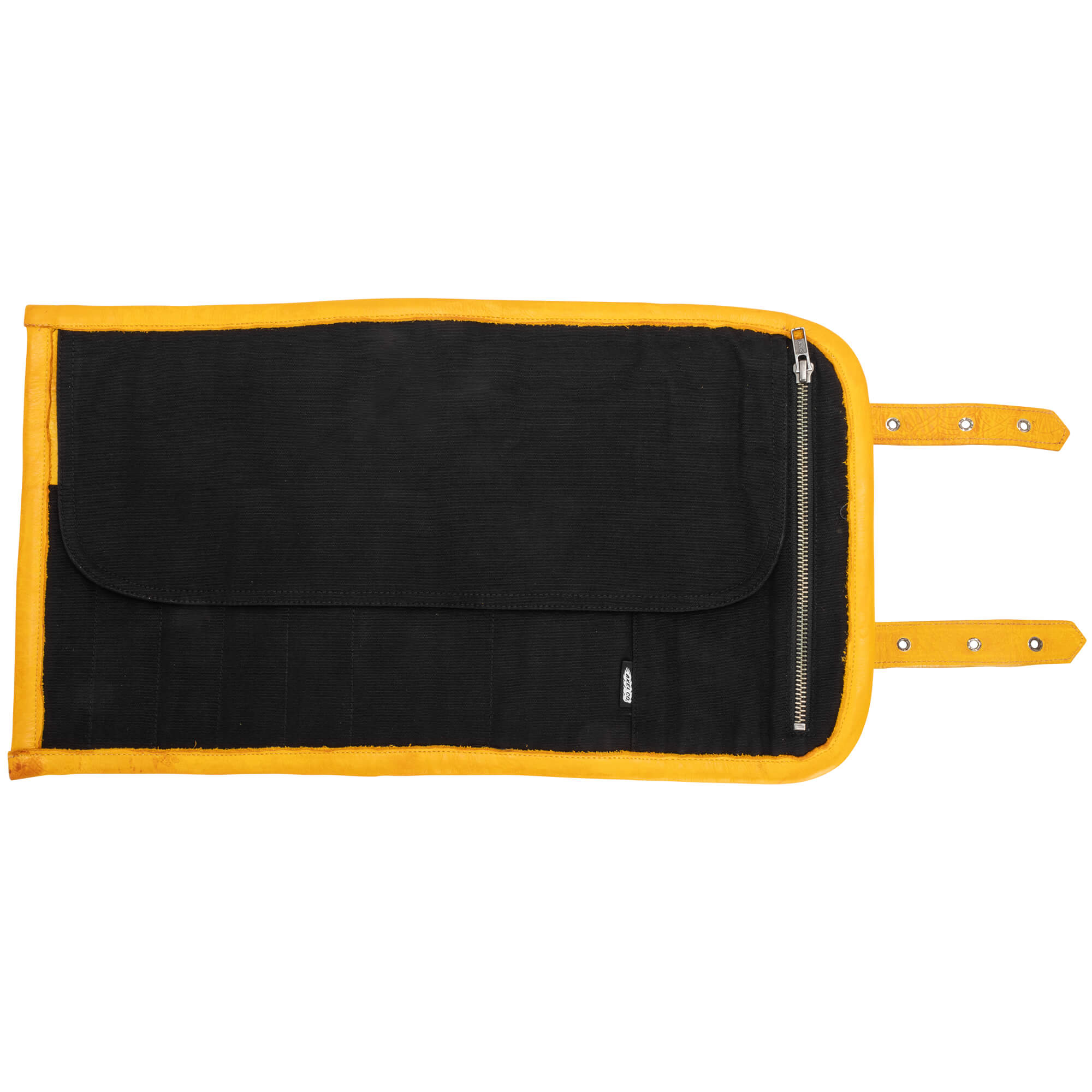 Yellow Spider Web Leather Tool Roll - Image 9