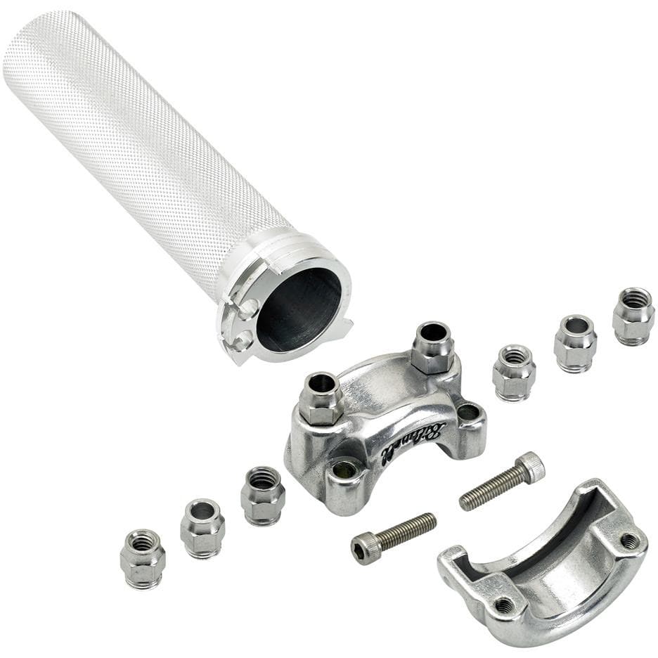 Dual Cable Cast Whiskey Throttle - Polished Aluminum - 1 inch - Image 5