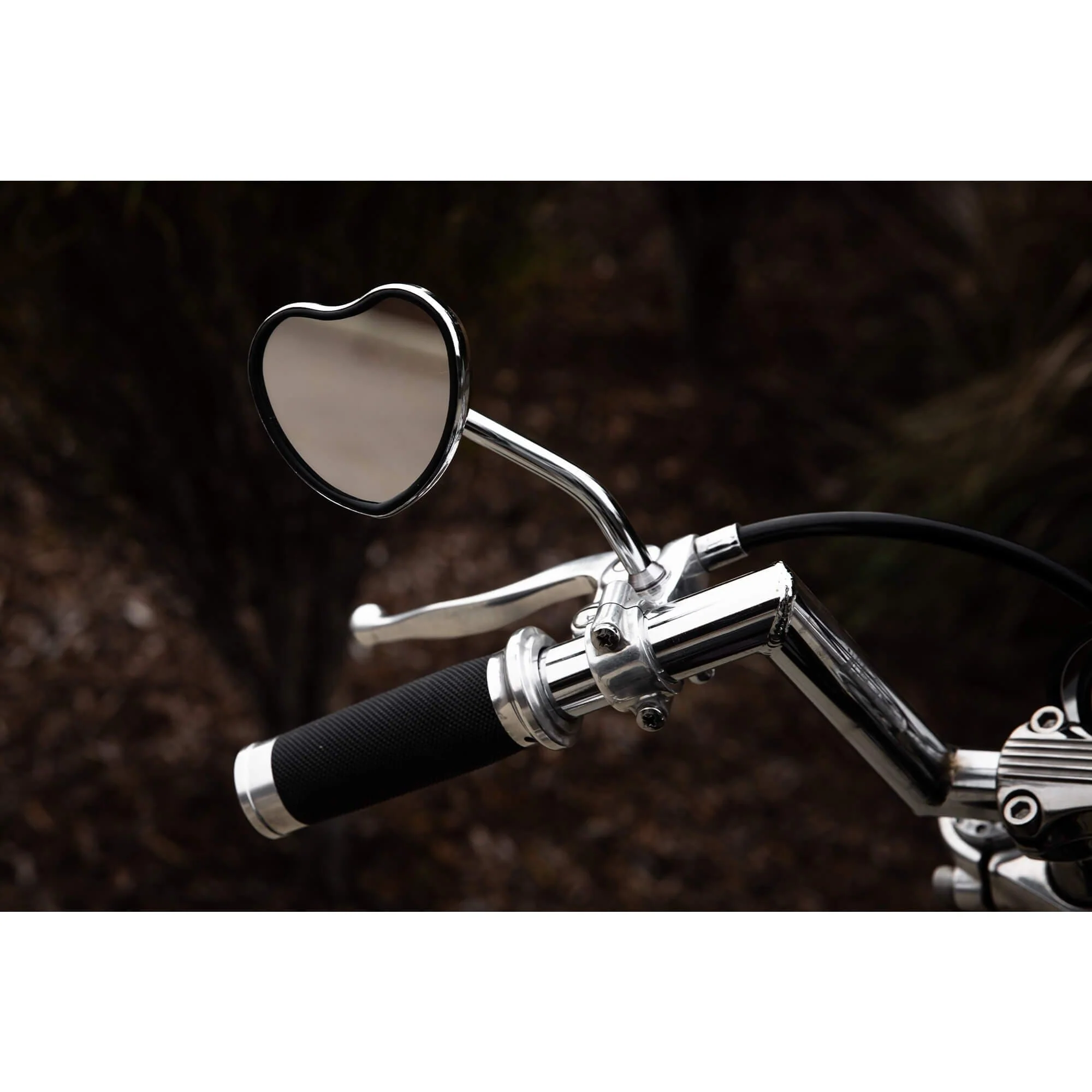 Black Heart Clamp-On Motorcycle Mirror - Image 5