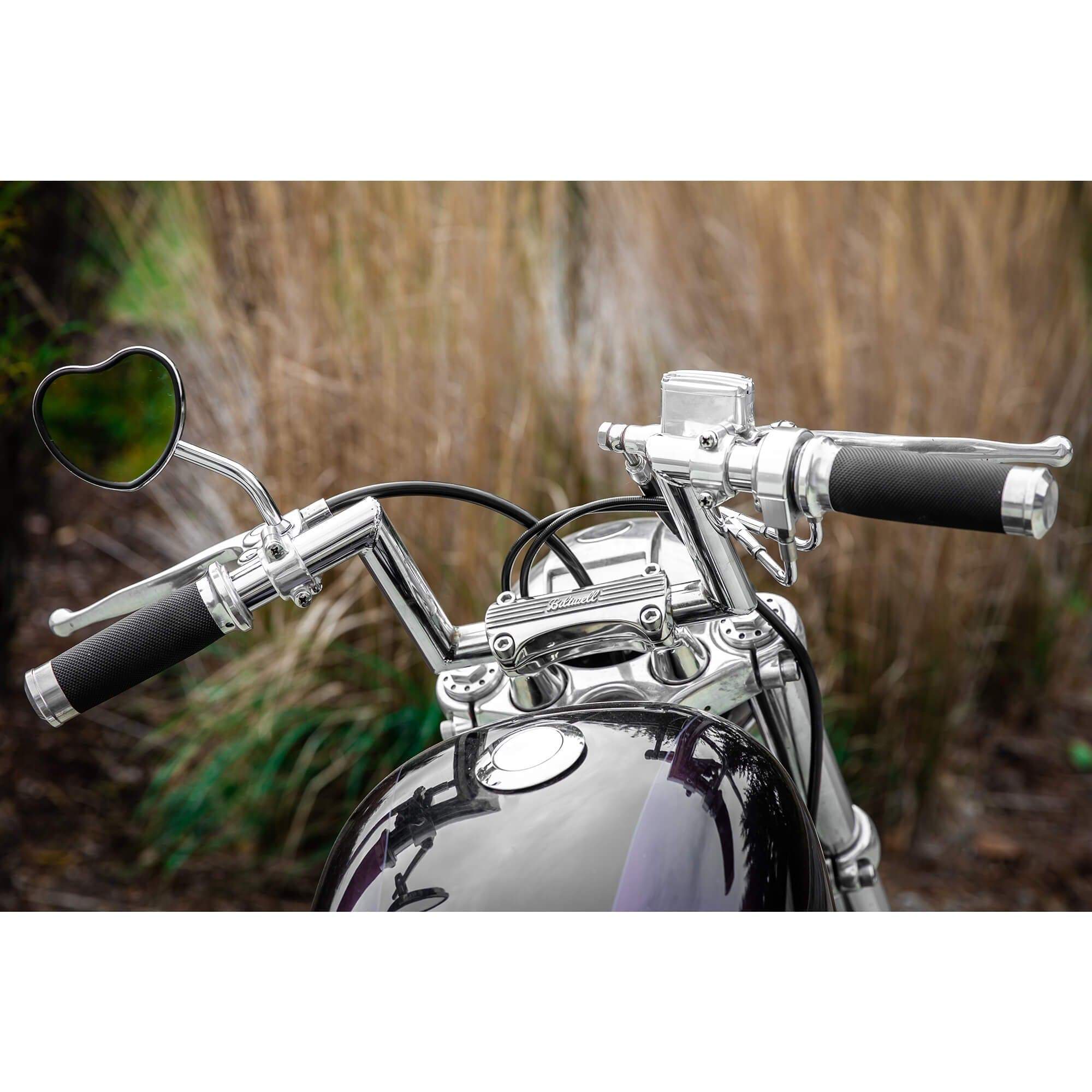 Black Heart Clamp-On Motorcycle Mirror - Image 6