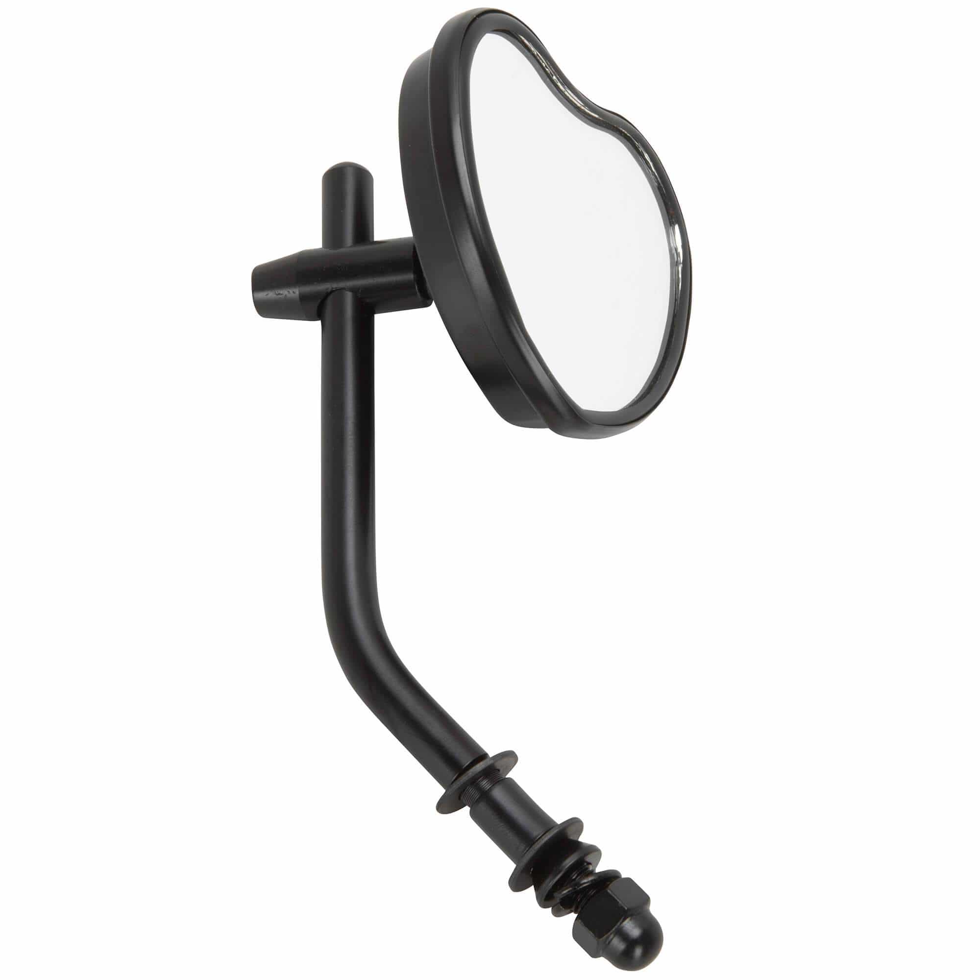 Black Heart Motorcycle Mirror - Perch Mount - Black - Image 3