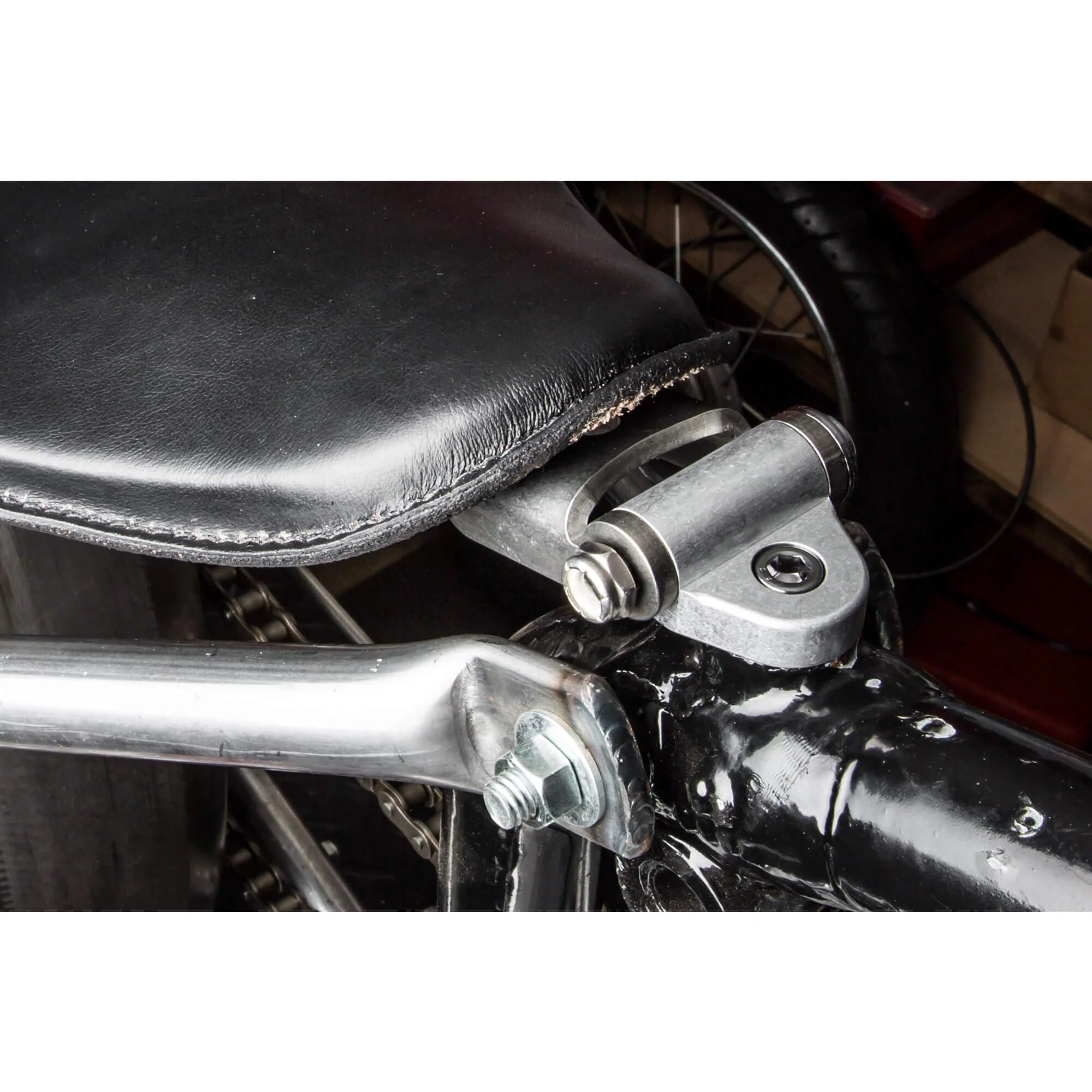 Black Steel Solo Seat Hinge / Pivot Bracket - 1963-70 Triumph - Image 7