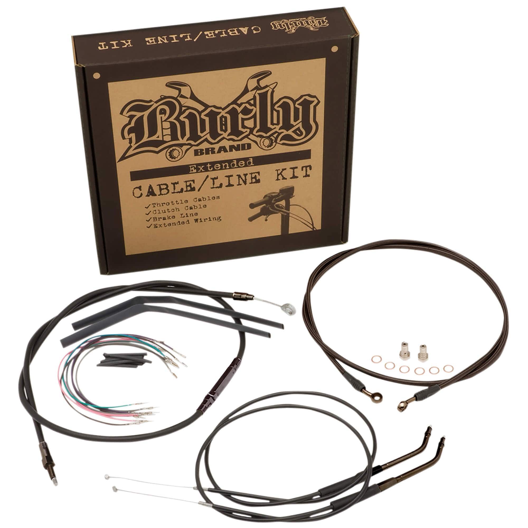 Complete Handlebar Cable/Brake Line Kit for 12" T-Bar Handlebars 07-11 FXD w/o ABS