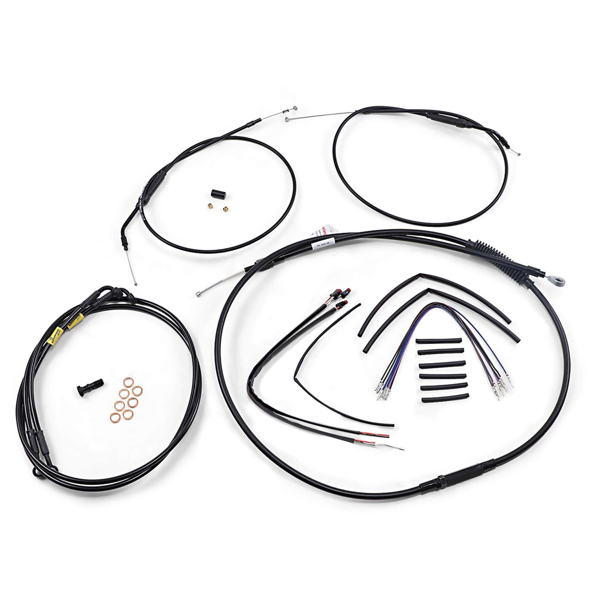Complete Handlebar Cable/Brake Line Kit for 12" T-Bar Handlebars 12-17 FXDF 14-17 FXDL w/o ABS