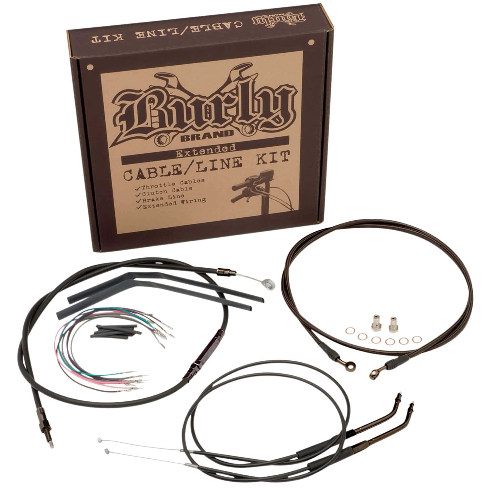 Complete Handlebar Cable/Brake Line Kit for 14" Ape Hanger Handlebars 00-06 FLST/C/F/N