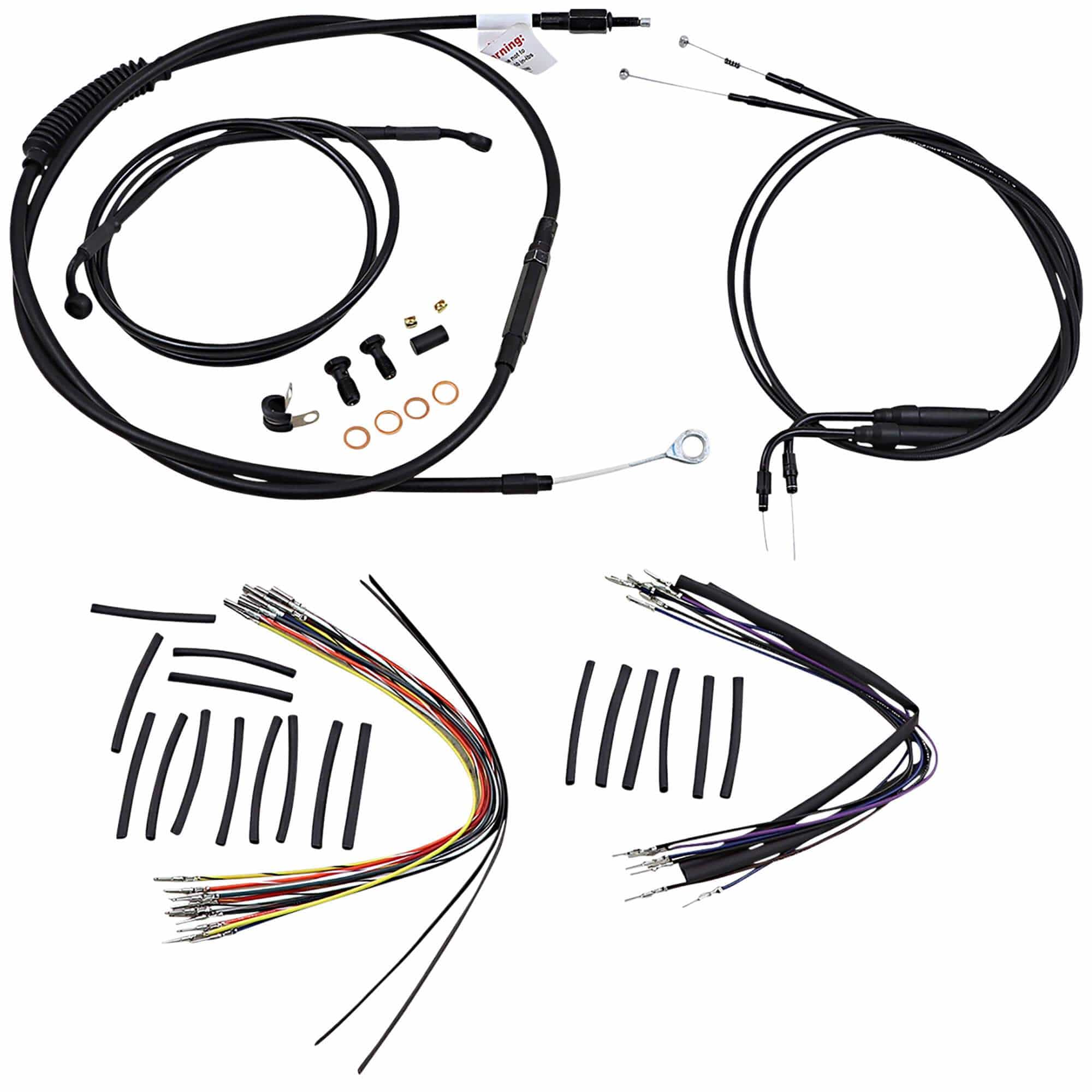 Complete Handlebar Cable/Brake Line Kit for 14" Ape Hanger Handlebars 00-06 FLST/C/F/N - Image 2