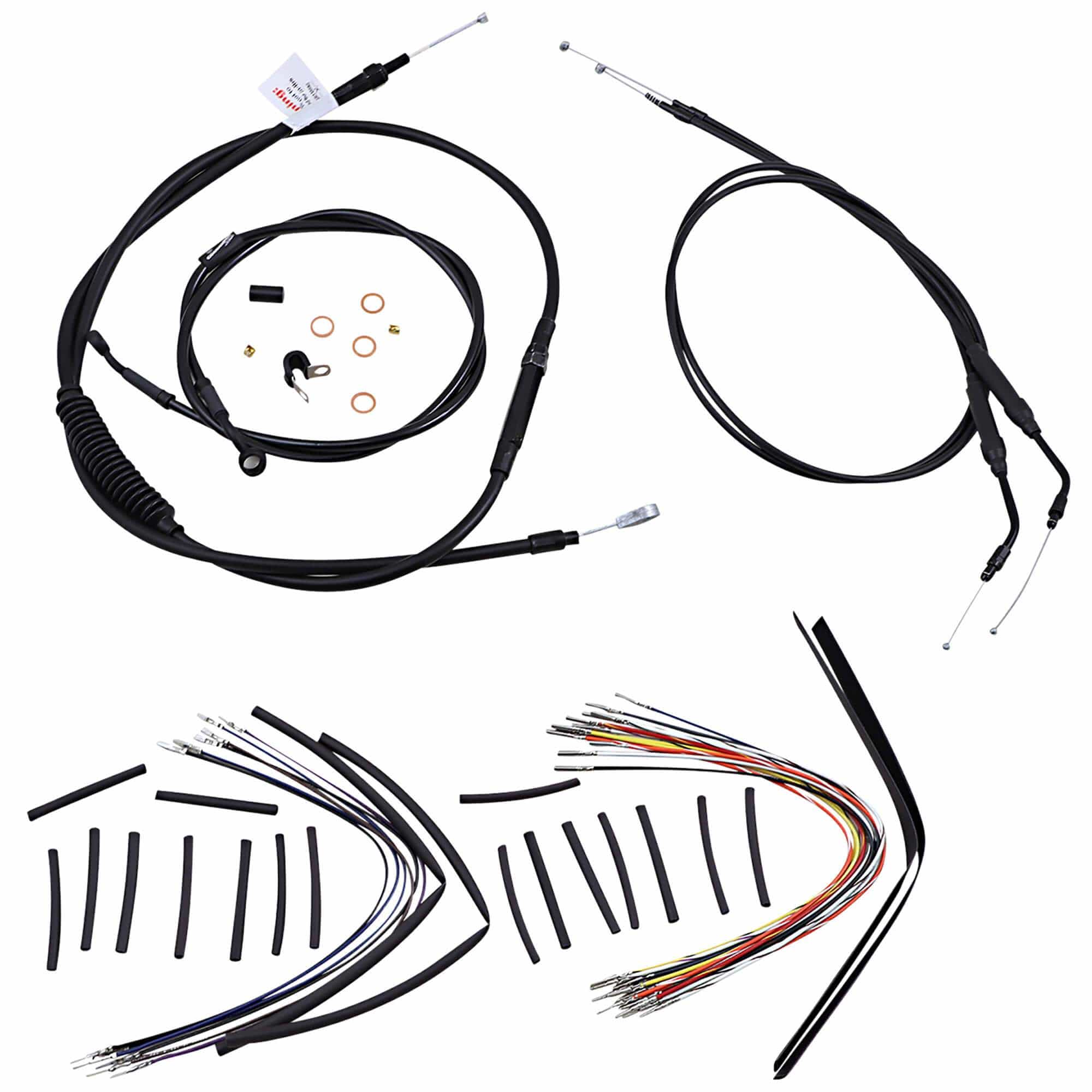 Complete Handlebar Cable/Brake Line Kit for 14" T-Bar Handlebars 04-06 XL Single Disc - Image 2