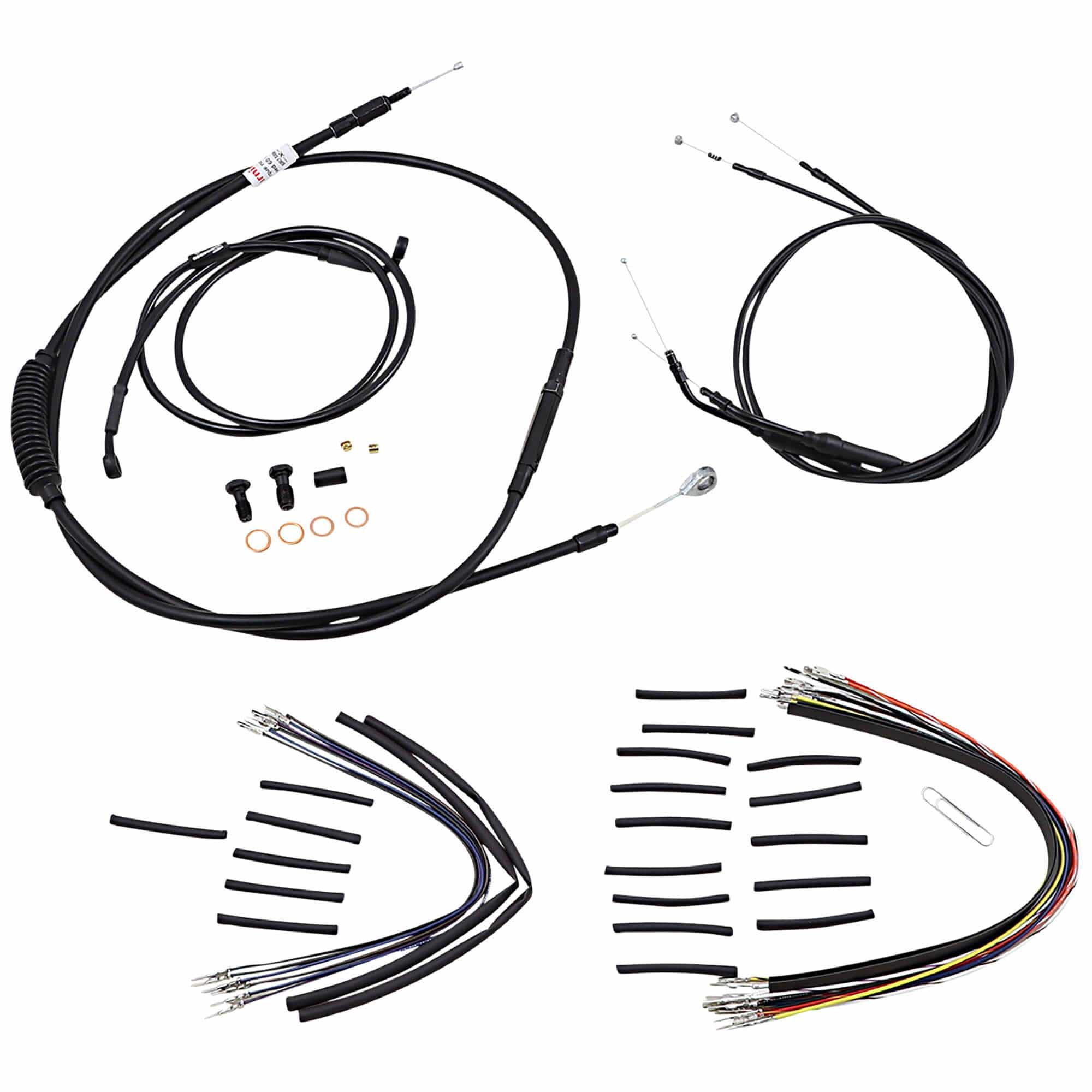 Complete Handlebar Cable/Brake Line Kit for 14" T-Bar Handlebars 07-11 FXD w/o ABS - Image 2