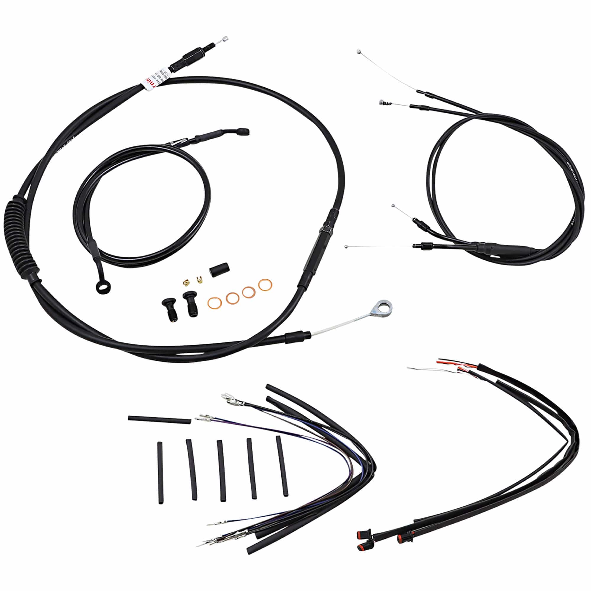 Complete Handlebar Cable/Brake Line Kit for 14" T-Bar Handlebars 12-17 FXD Single Disc w/o ABS - Image 2