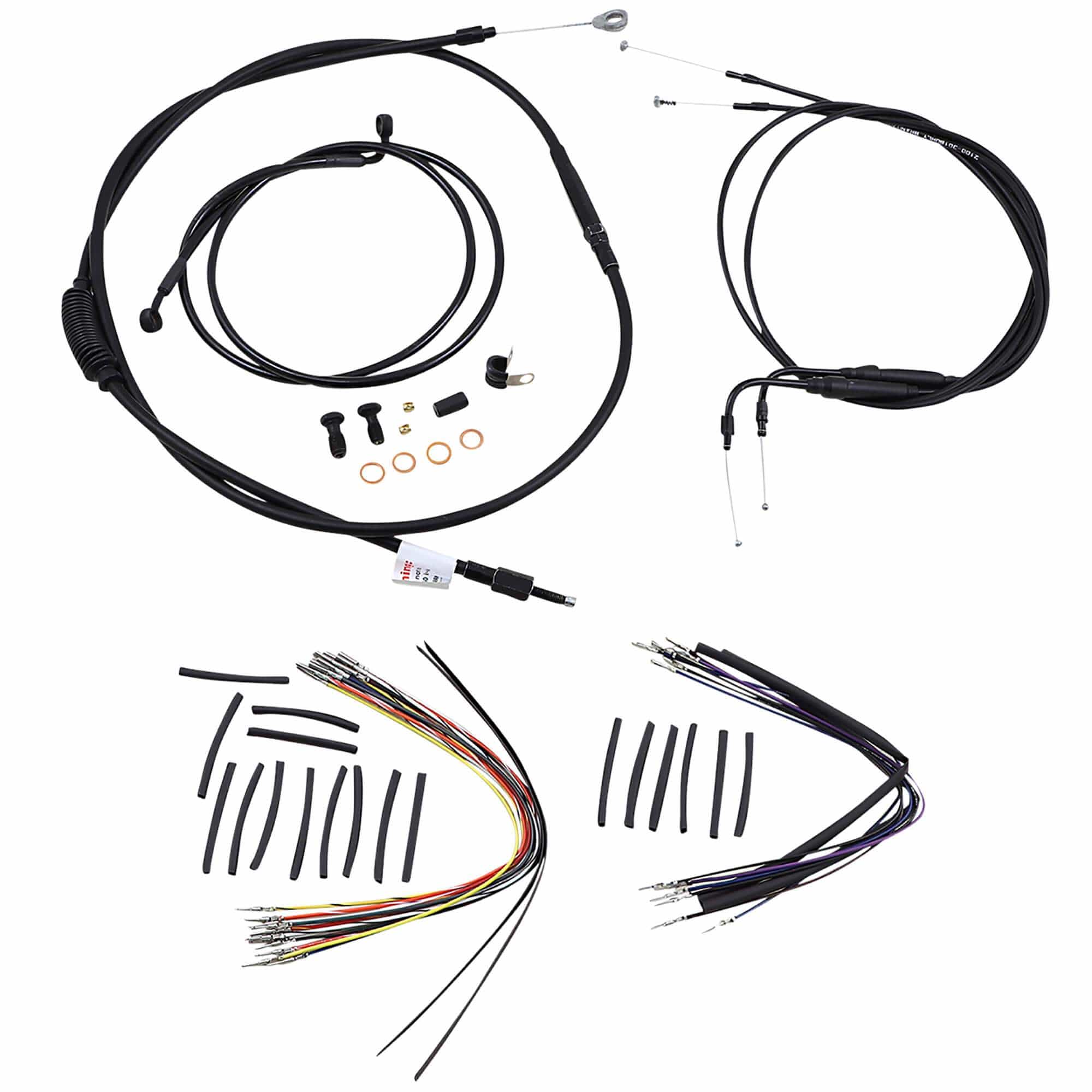 Complete Handlebar Cable/Brake Line Kit for 16" Ape Hanger Handlebars 00-06 FLST/C/F/N - Image 2