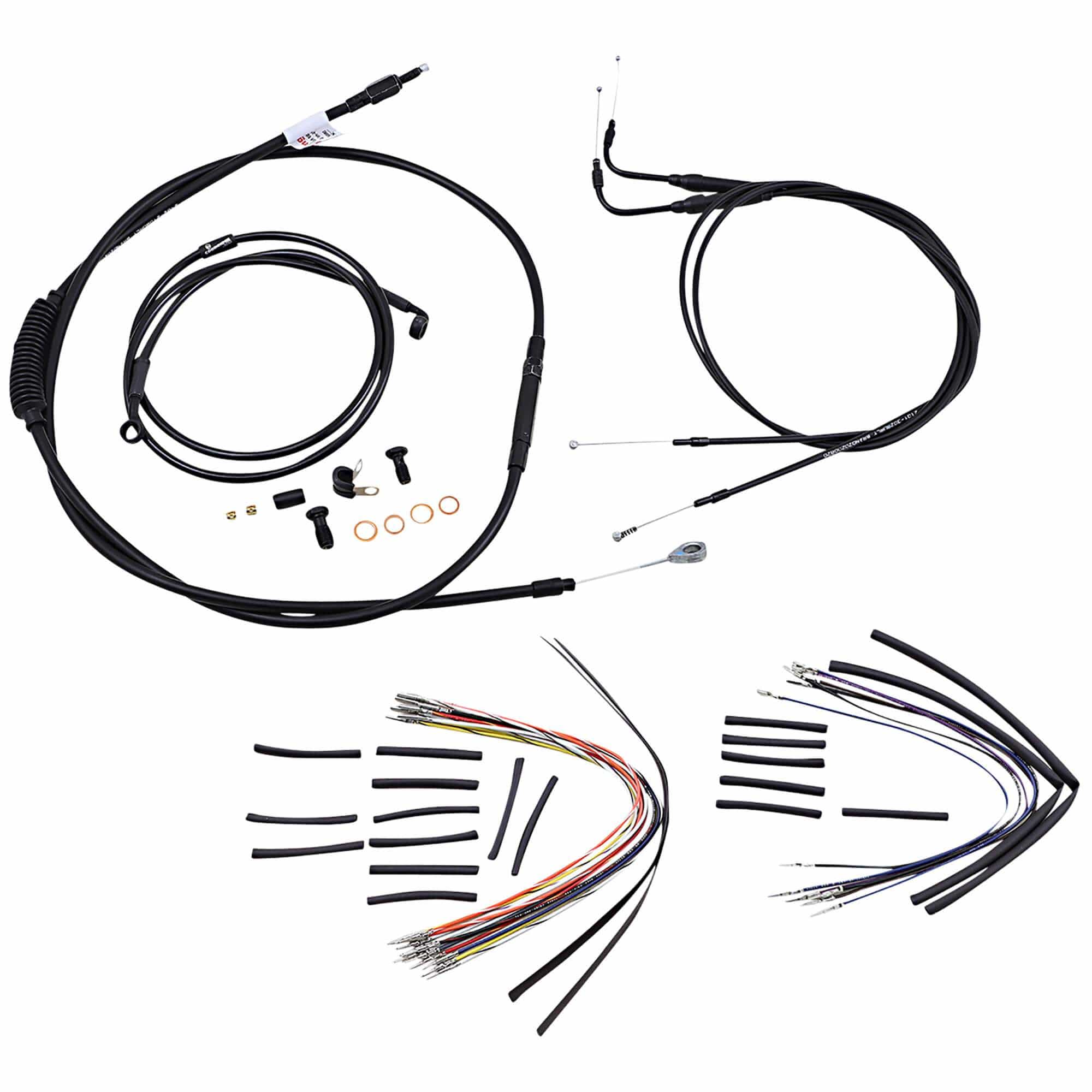 Complete Handlebar Cable/Brake Line Kit for 18" Ape Hanger Handlebars 00-06 FLST/C/F/N - Image 2