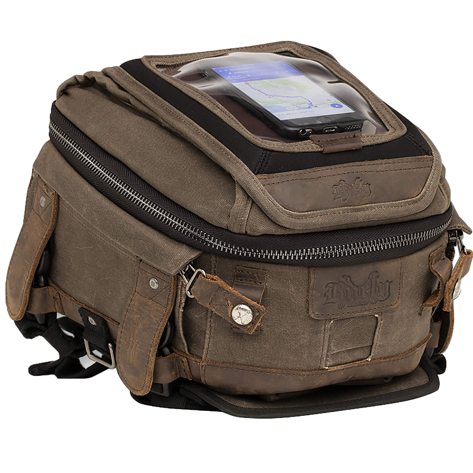 Voyager Waxed Cotton Tank Tail Bag - Brown