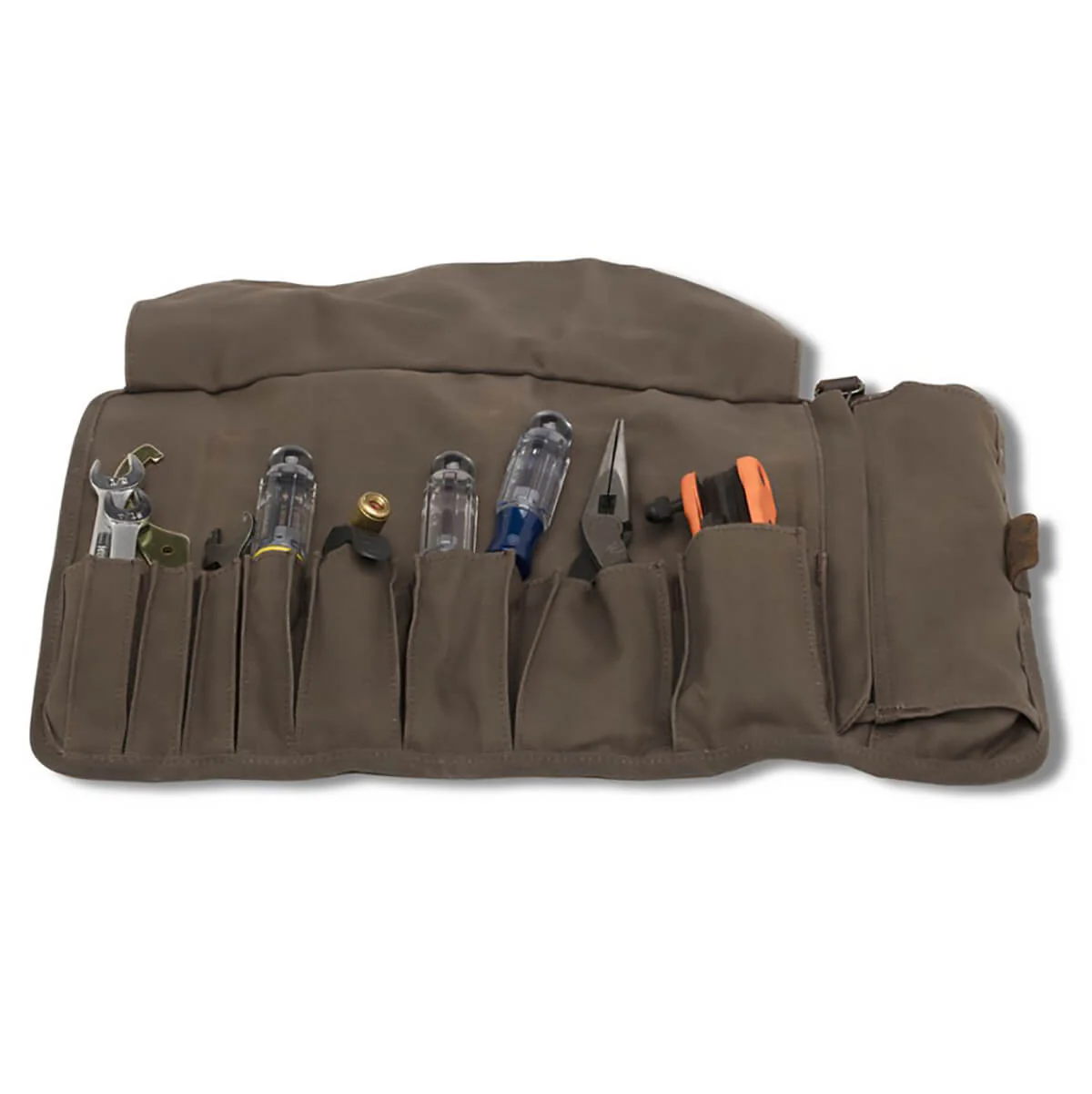 Waxed Cotton Tool Roll - Brown - Image 2