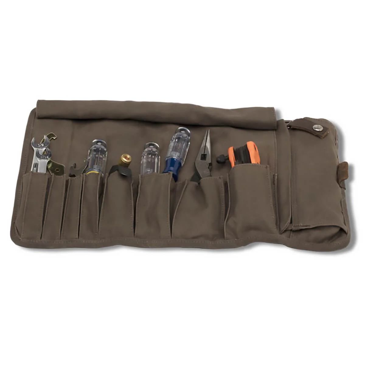 Waxed Cotton Tool Roll - Brown - Image 5