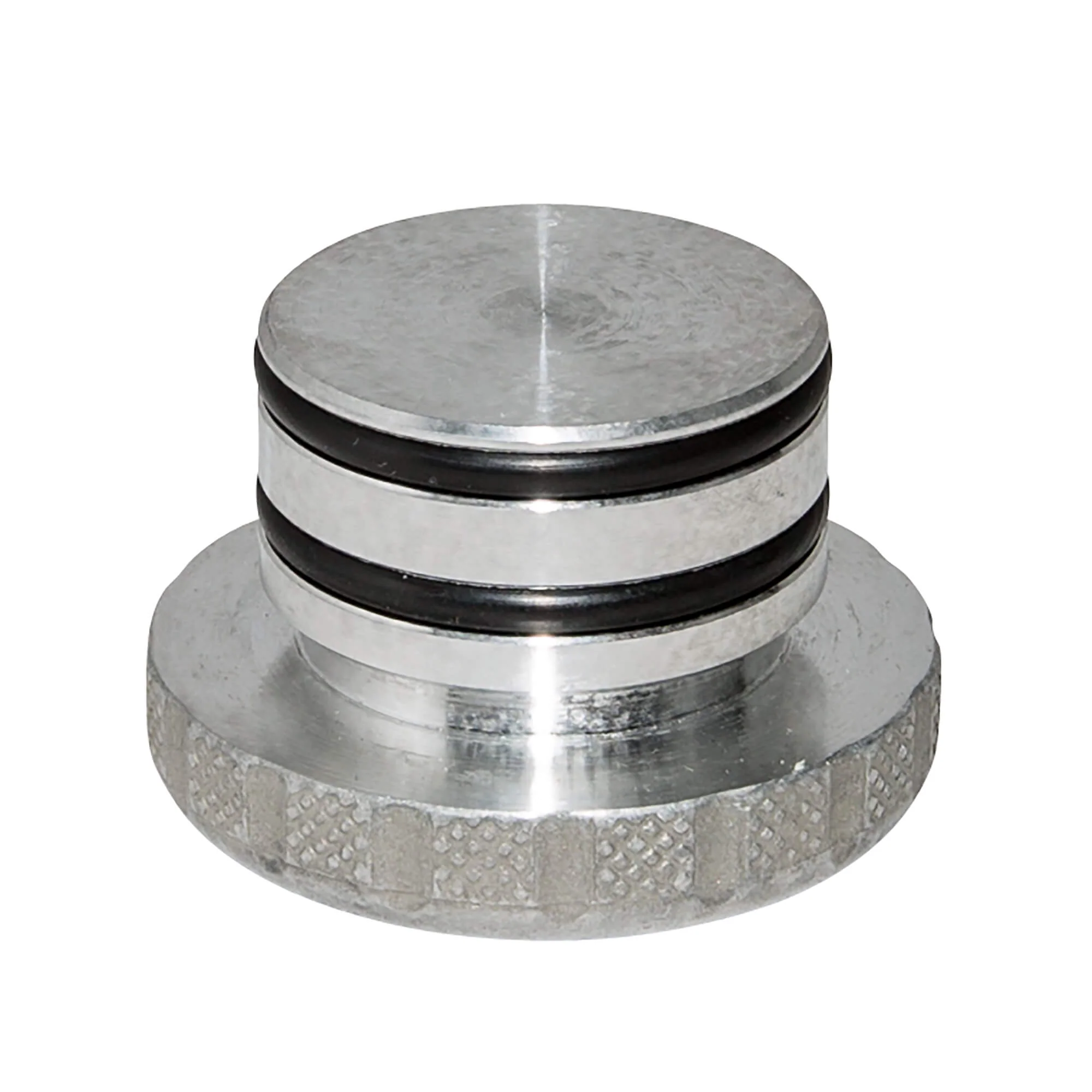 Cast Aluminum Knurled Oil Tank Plug - Semi Polished - Image 2