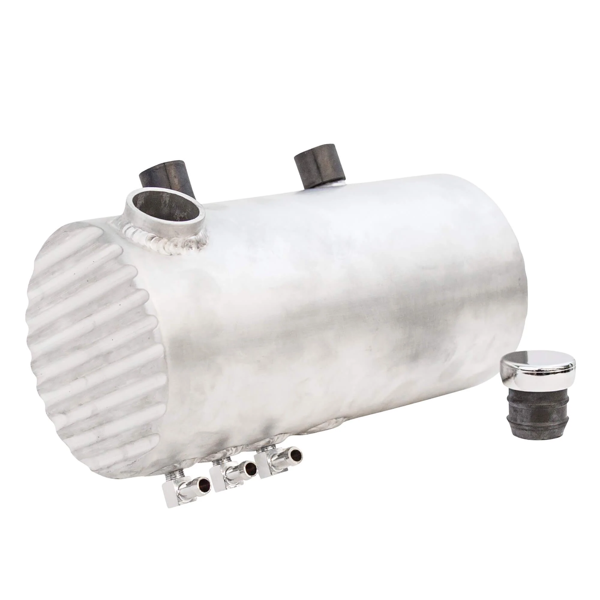Aluminum Oil Tank With Finned Ends - Raw Finish - for Harley-Davidson Choppers