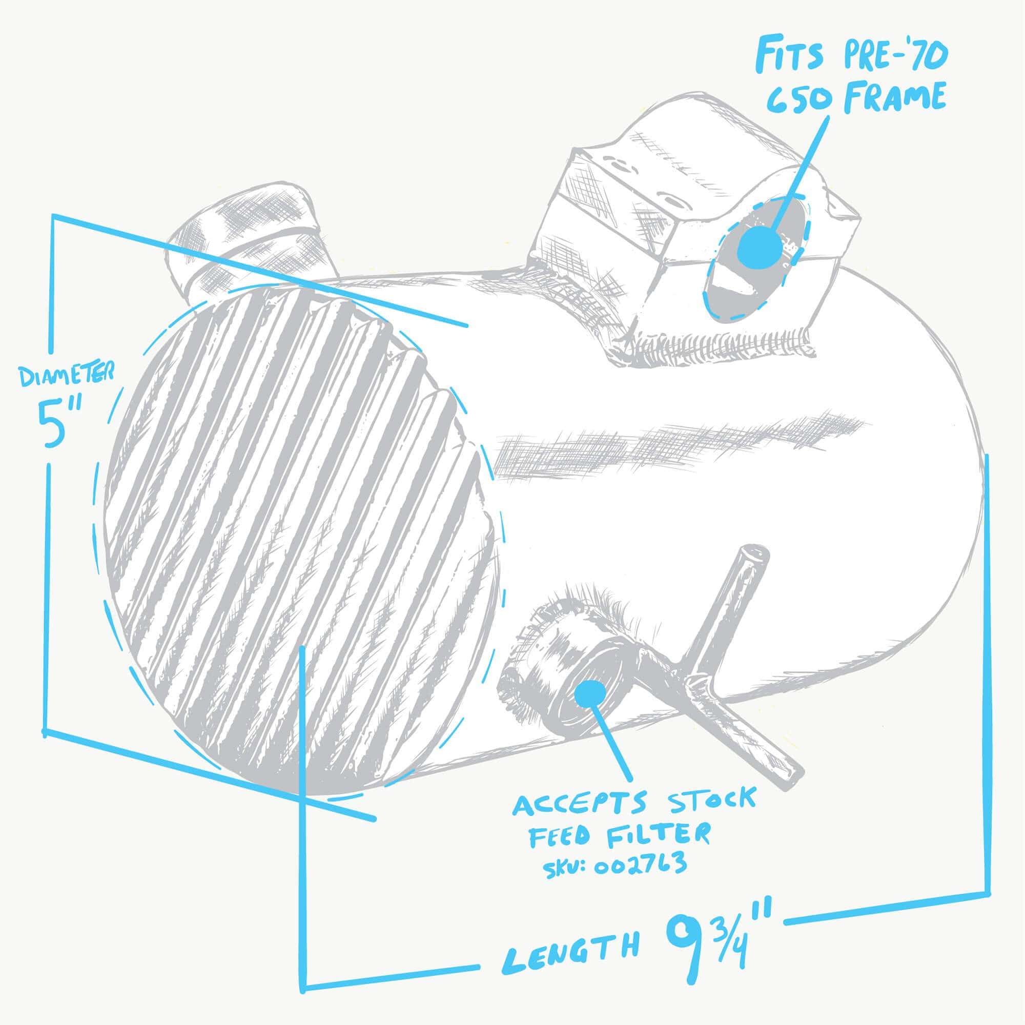 Clamp On Aluminum Oil Tank - 1954 - 1970 Triumph 650 - Finned Ends - Image 3
