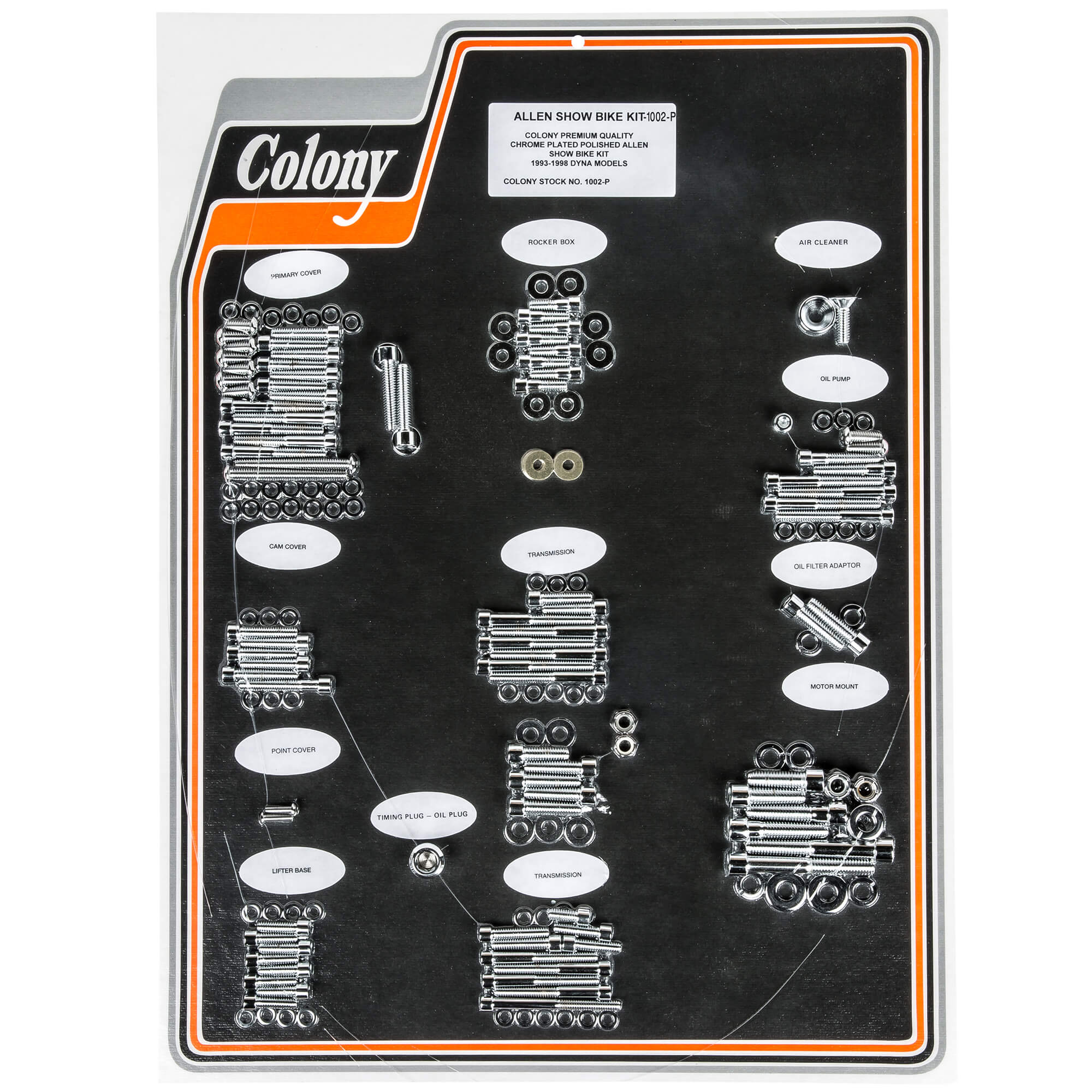 #1002 Complete Show Bike Kit Allen Hardware Harley-Davidson 1993-1998 Dyna - Chrome Plated