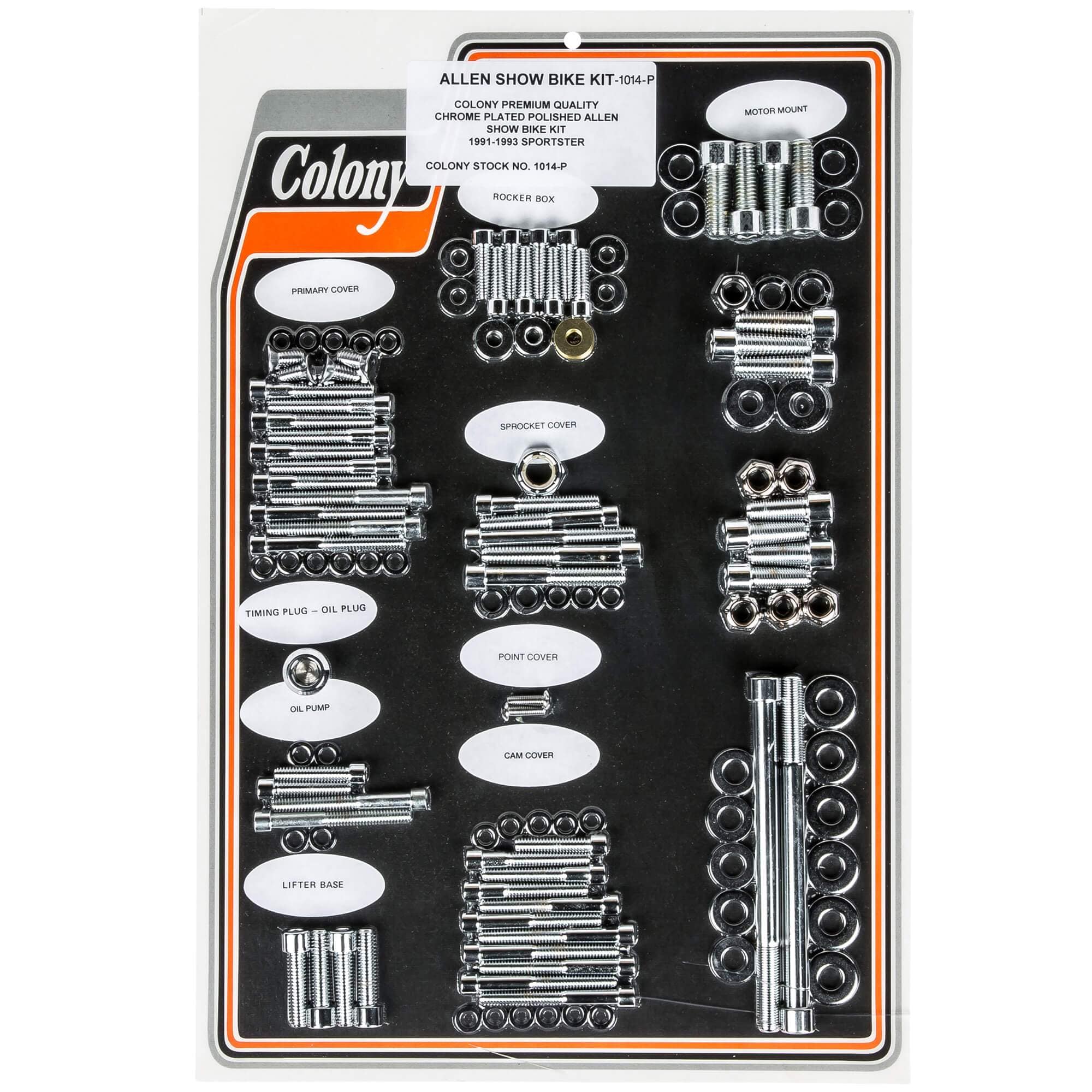 #1014-P Complete Show Bike Kit Smooth Allen Hardware 1991-1993 Harley-Davidson Sportster - Chrome Plated