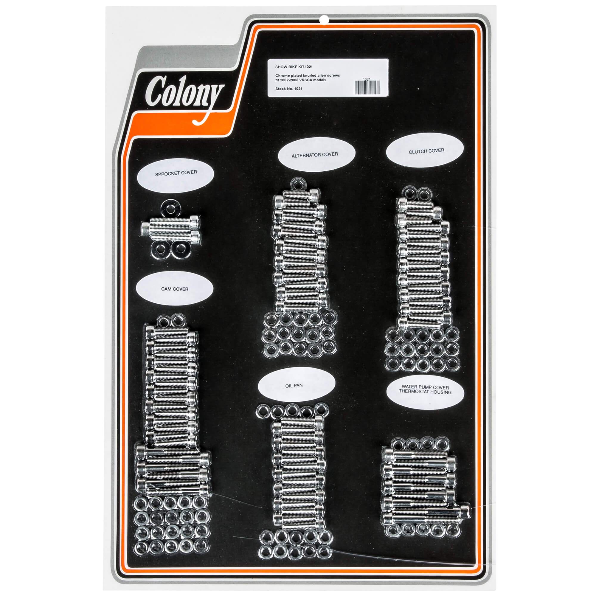 #1021 Complete Show Bike Kit Knurled Allen Hardware 2002-Up Harley-Davidson VRSCA - Chrome Plated
