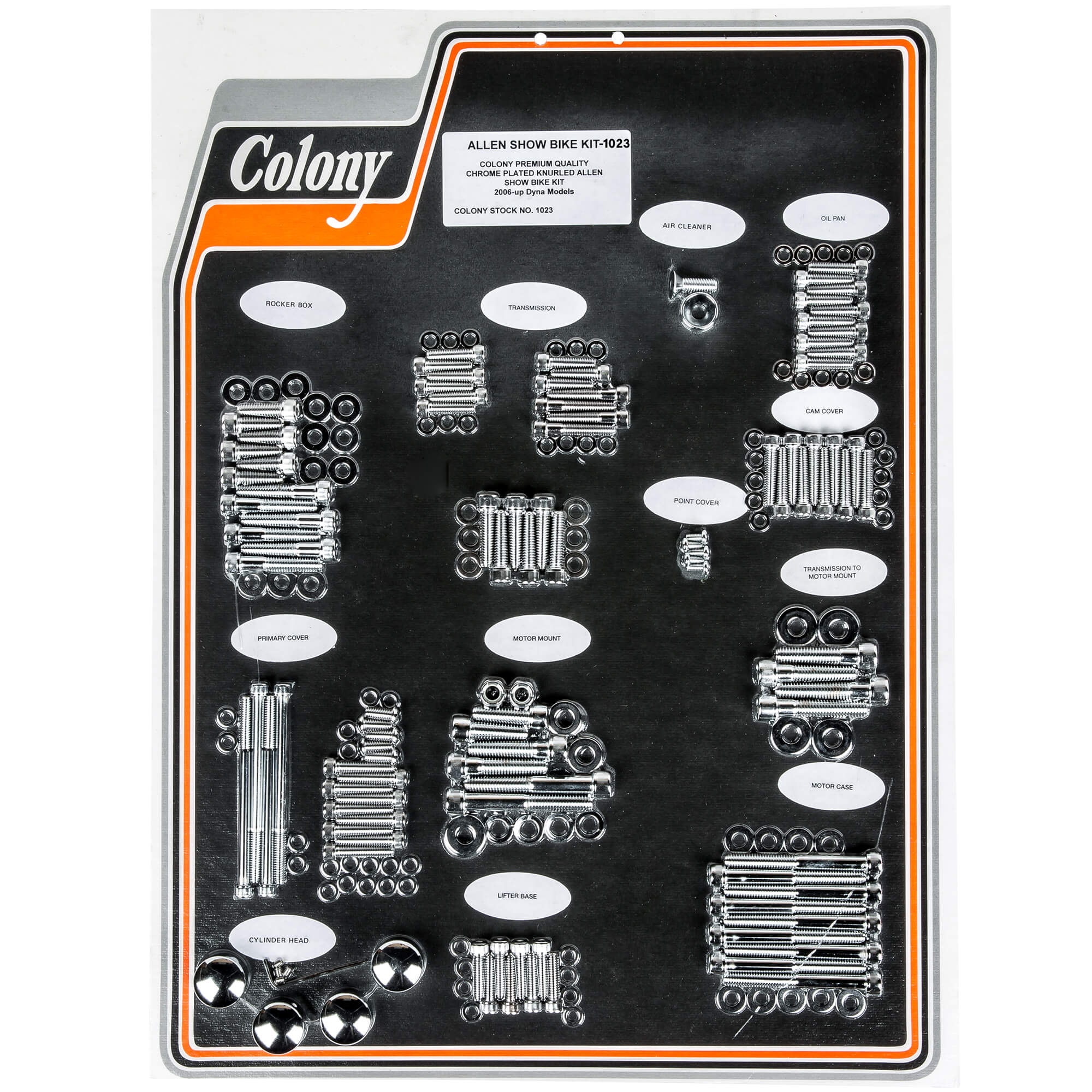 #1023 Complete Show Bike Kit Allen Hardware Harley-Davidson 2006-up Dyna - Chrome Plated