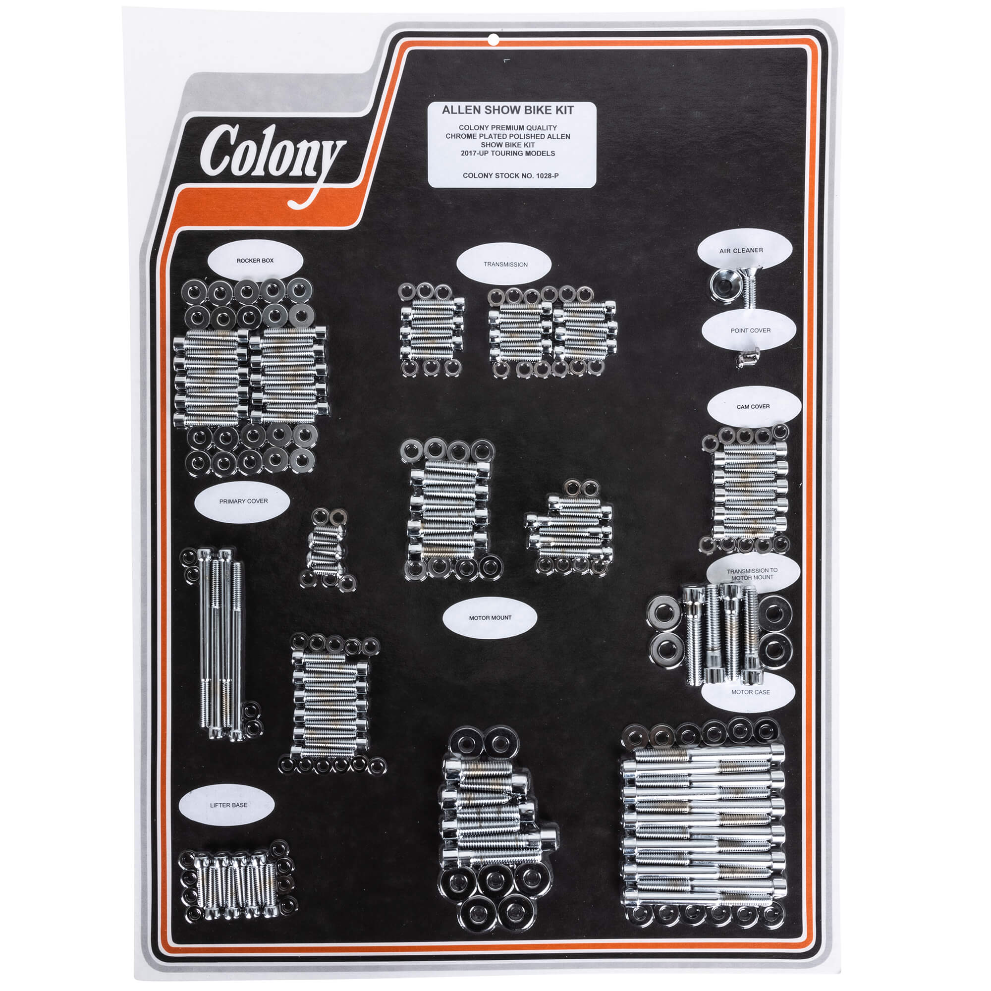 #1028 Complete Show Bike Kit Knurled Allen 2017-Up Harley-Davidson Touring Models - Chrome Plated