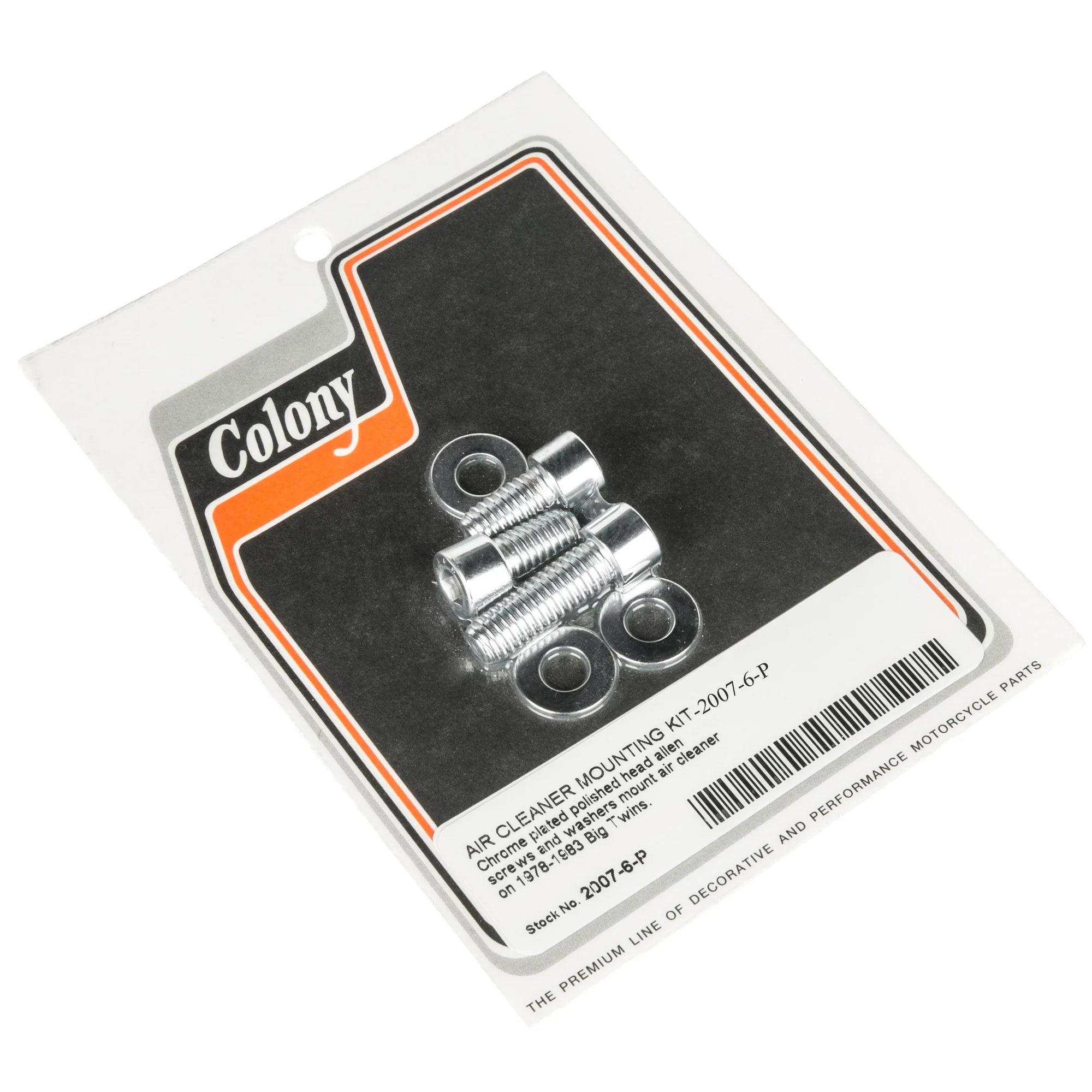 #2007-6-P Air Cleaner Mounting Kit Smooth Allen 1978-1983 Harley-Davidson Big Twins - Chrome Plated