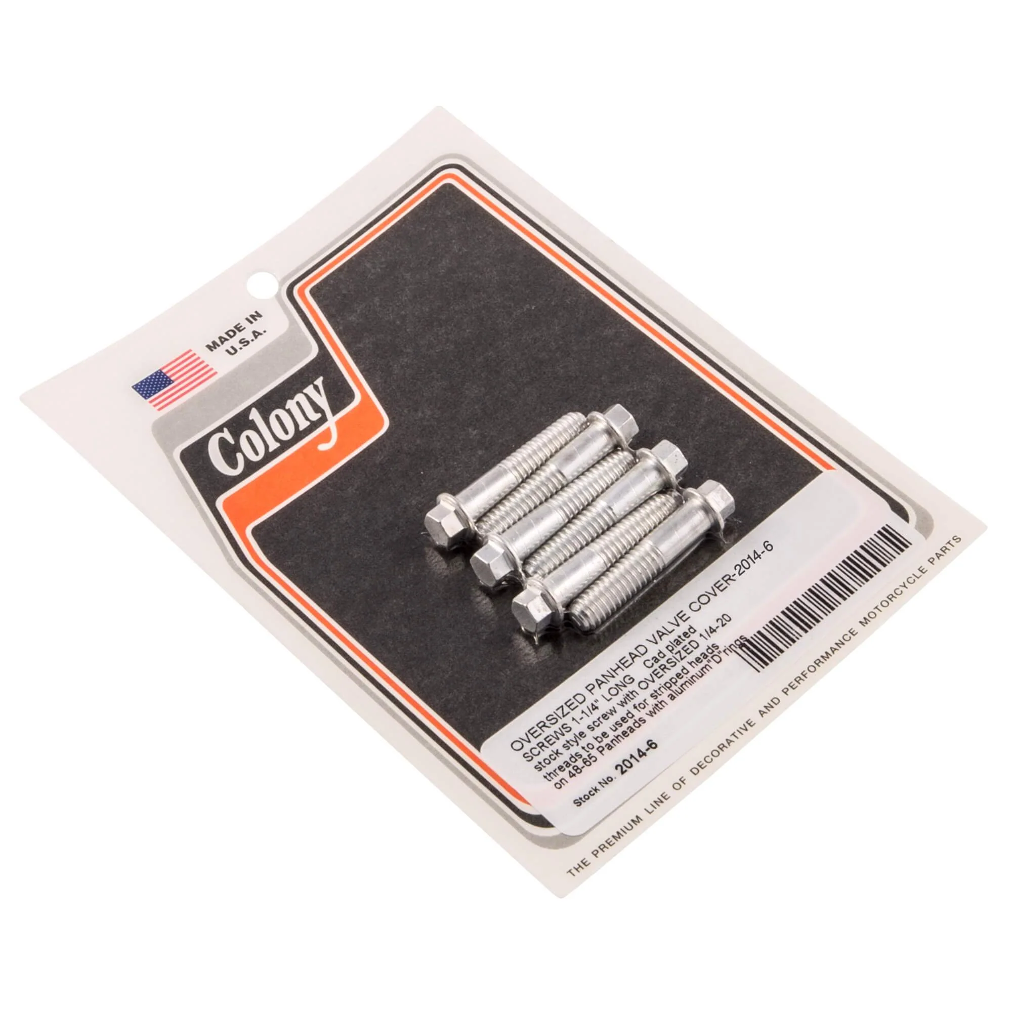 #2014-6 Oversize Panhead Valve Cover Screws 1948-1965 Harley-Davidson Panhead W/Alloy D Rings - CAD Plated