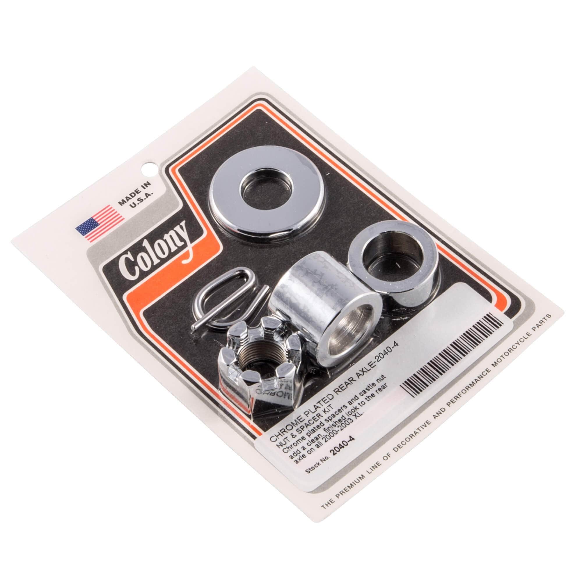 #2040-4 Rear Axle Nut Smooth Spacer Kit 2000-2003 Harley-Davidson XL