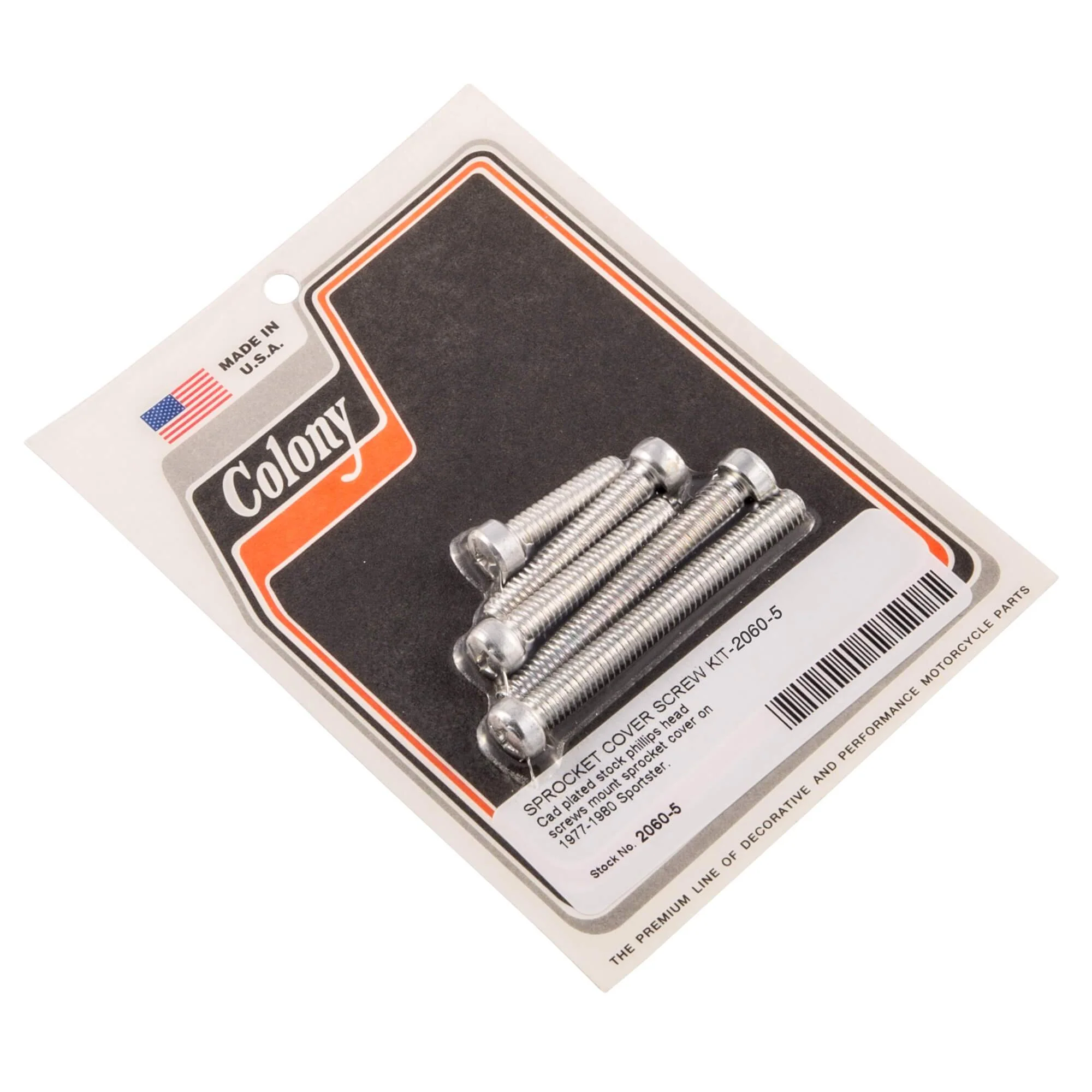 #2060-5 Sprocket Cover Screw Kit 1977-1980 Harley-Davidson Sportster - CAD Plated