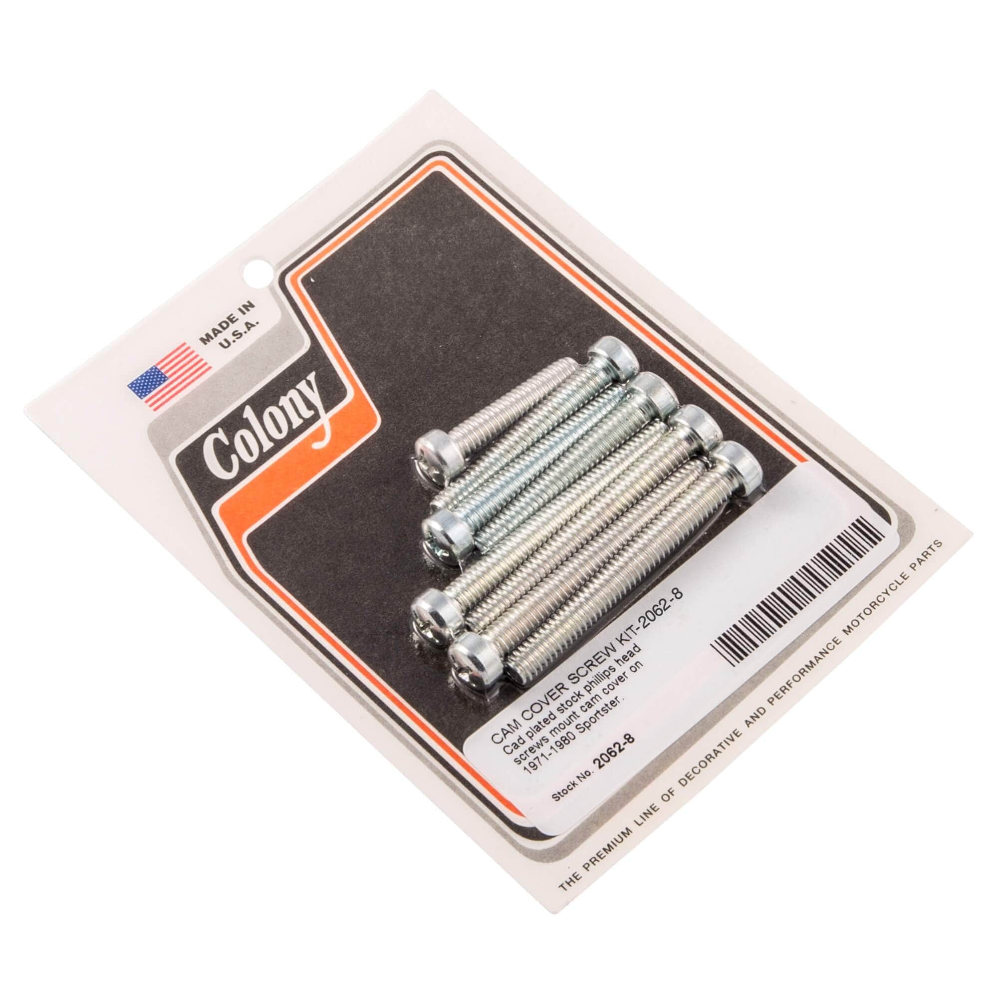 #2062-8 Cam Cover Phillips Screw Kit 1971-1980 Harley-Davidson Sportster - CAD Plated