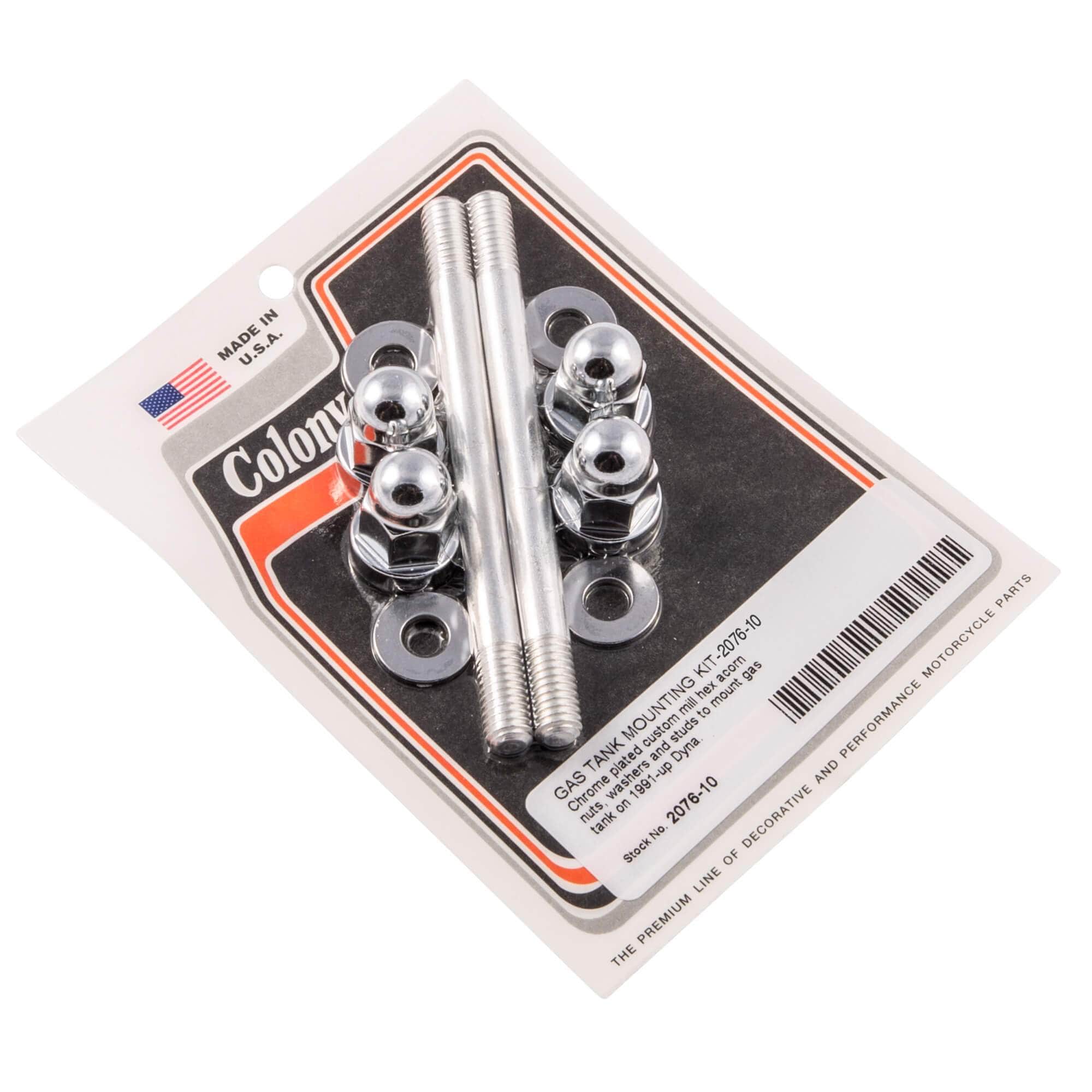 #2076-10 Gas Tank Mounting Acorn Kit 1991-Up Harley-Davidson Dyna - Chrome Plated