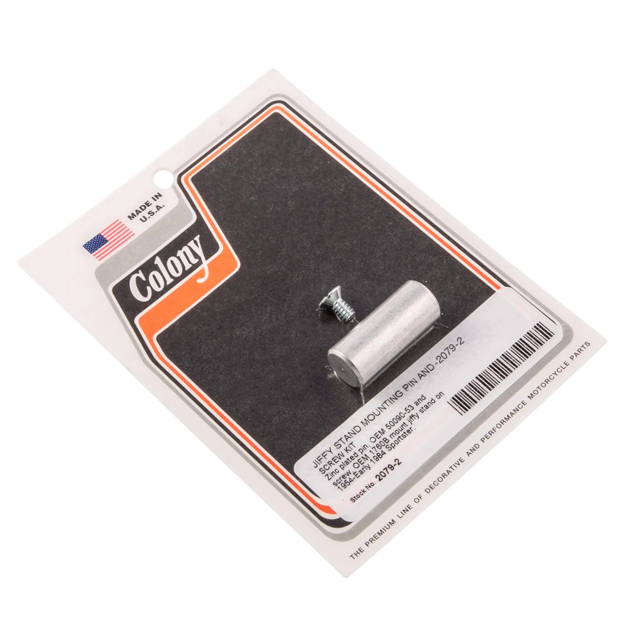 #2079-2 Jiffy Stand Mounting Pin/Screw 1954-E1984 Harley-Davidson Sportster - Zinc Plated