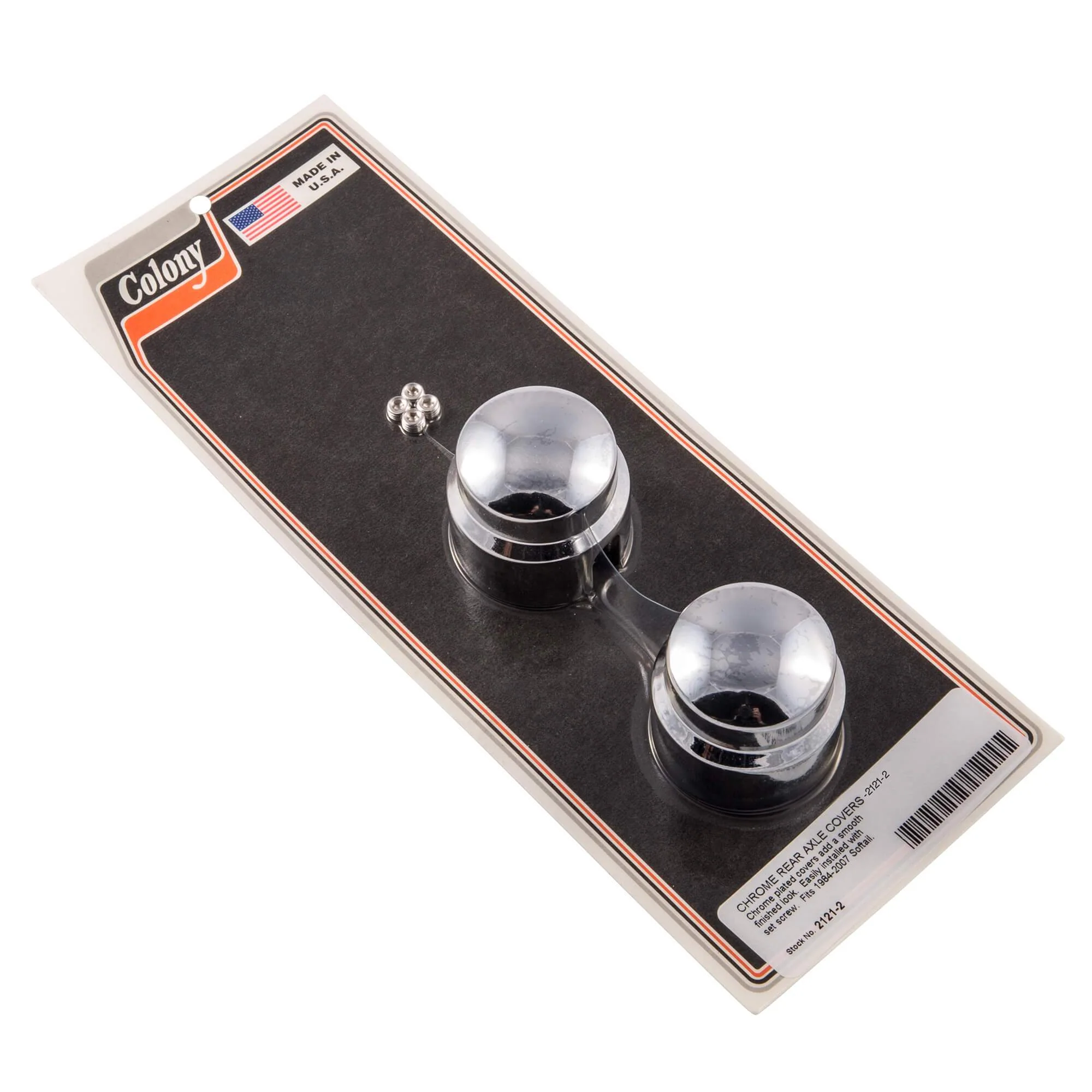 #2121-2 Rear Axle Covers 1981-2007 Harley-Davidson Softail - Chrome Plated